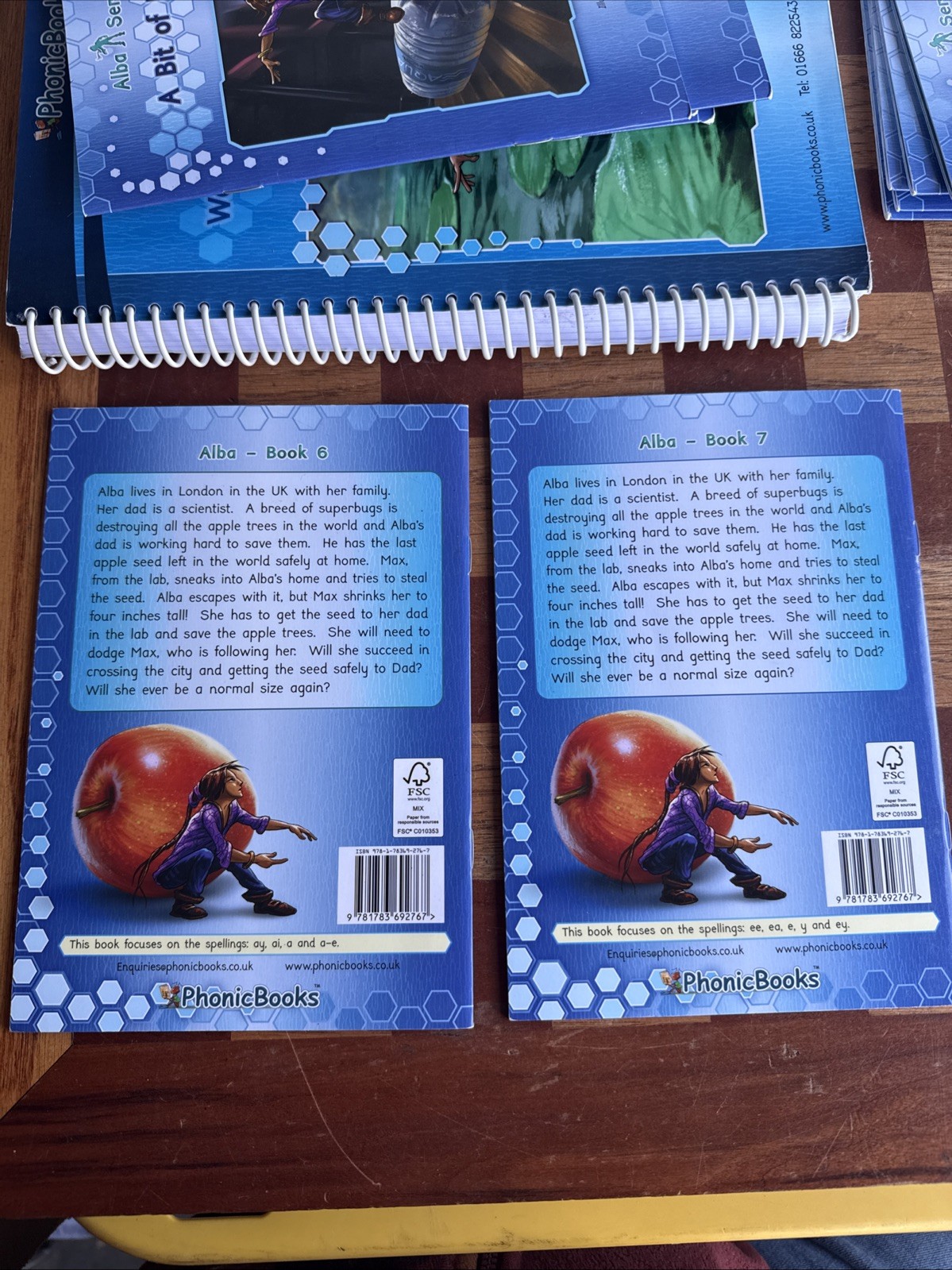 Phonic BOOK LOT: Alba Series Workbook With Books 1-12 Used Missing 1 Book