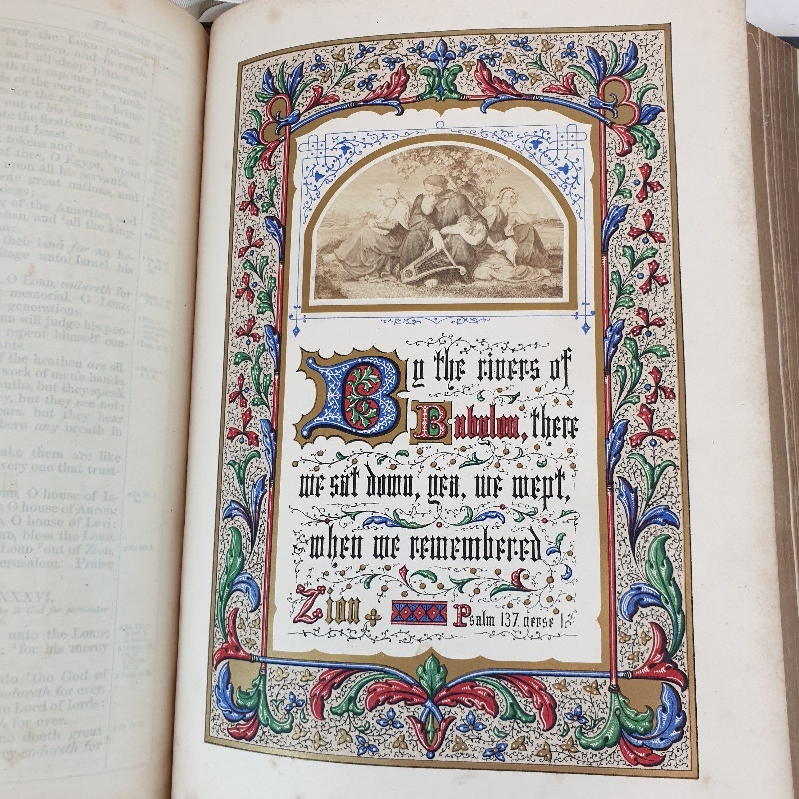 Holy Bible 1861 Antique George E Eyre London Large 9″ x 12″ 3″ Thick Metal Edge