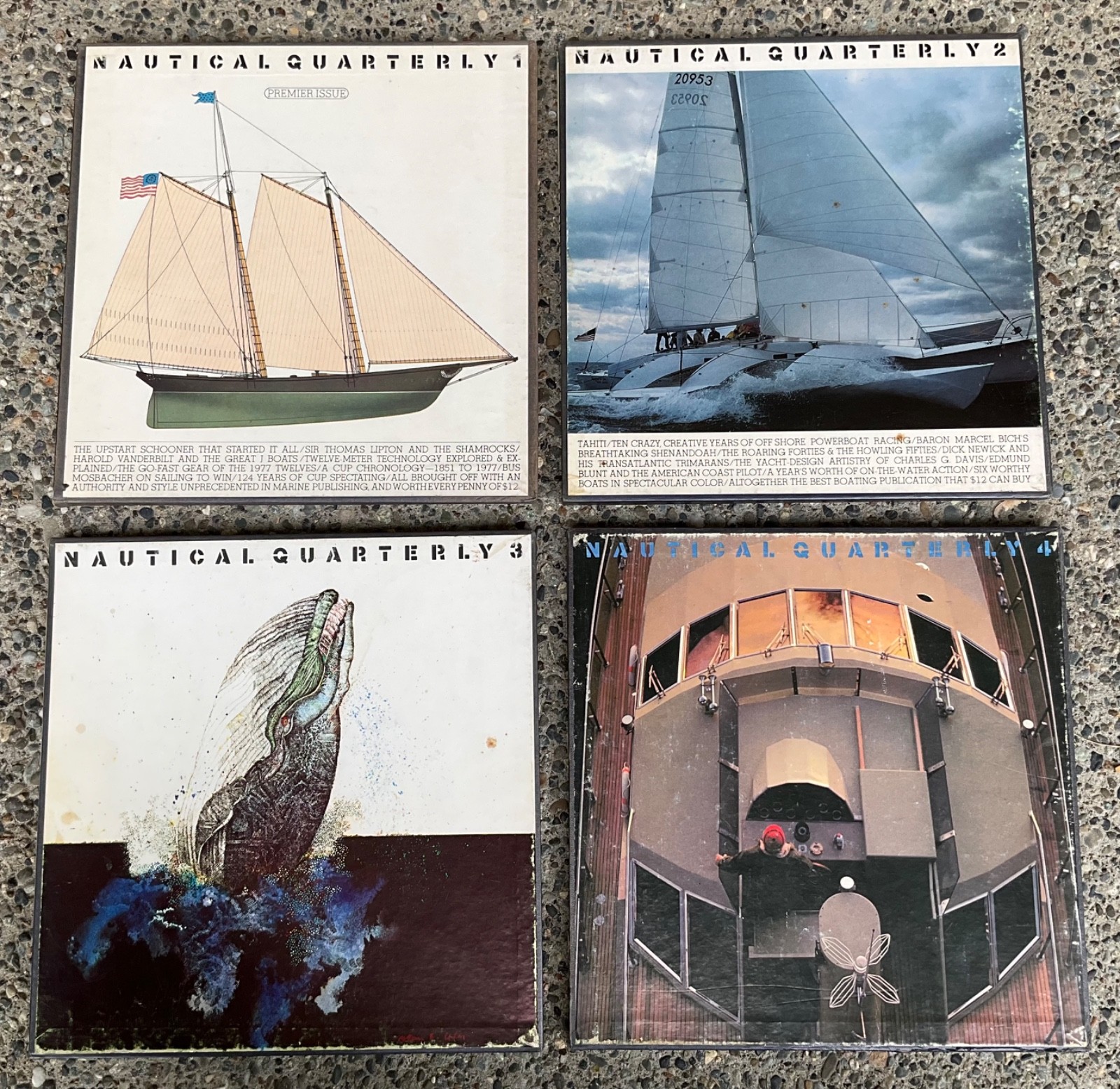 Vintage Rare 1977 1978 Nautical Quarterly w Slipcases Issues 1 2 3 4 Premier