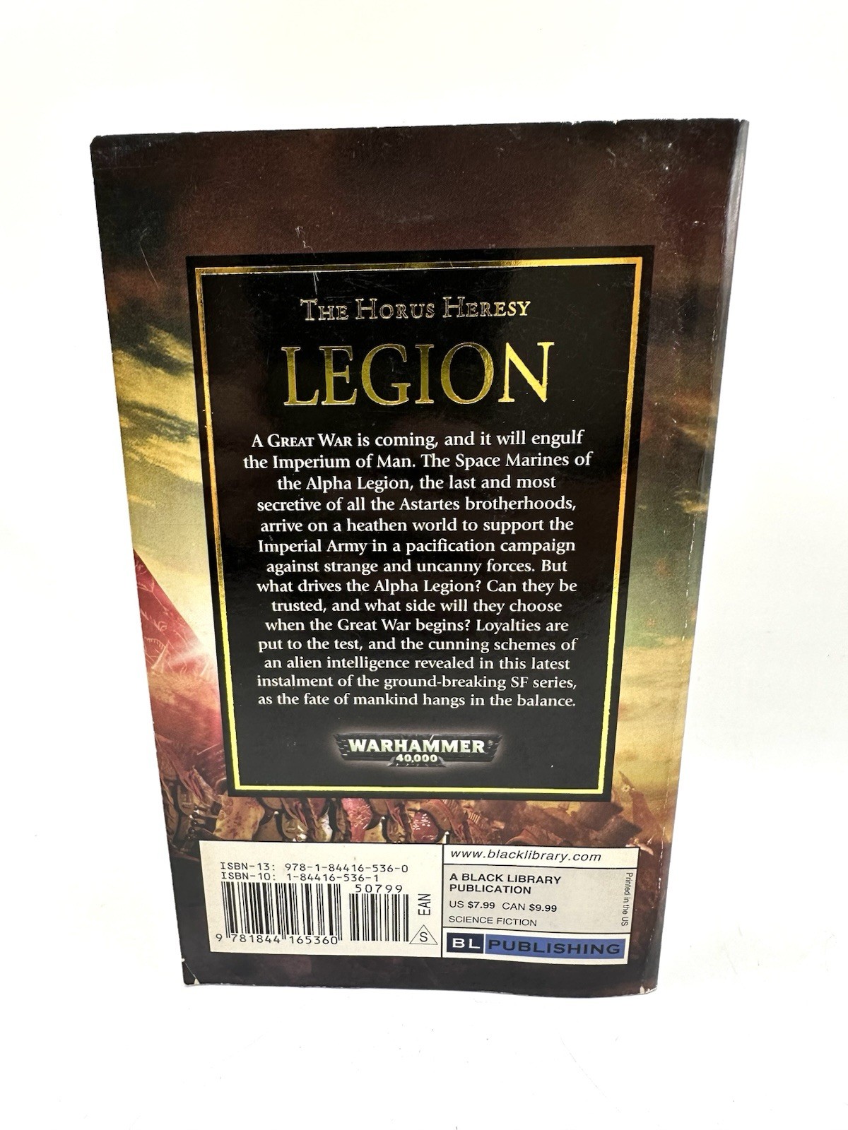 Legion by Dan Abnett The Horus Heresy Warhammer 40K First Printing MM PB Book