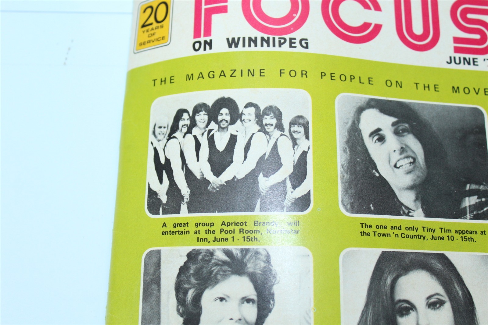 Vintage 1974 Focus On Winnipeg Magazine Tiny Tim On Cover 62 Pages