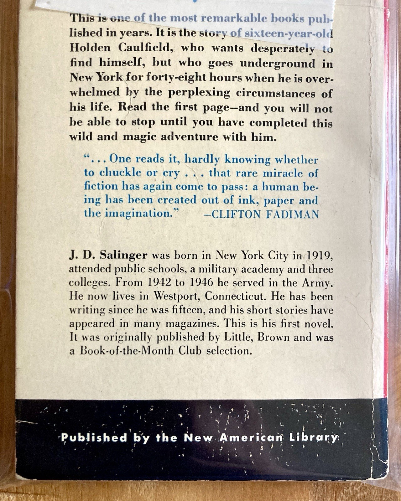 THE CATCHER IN THE RYE by J.D. SALINGER 1953 FIRST PRINTING PAPERBACK SIGNET