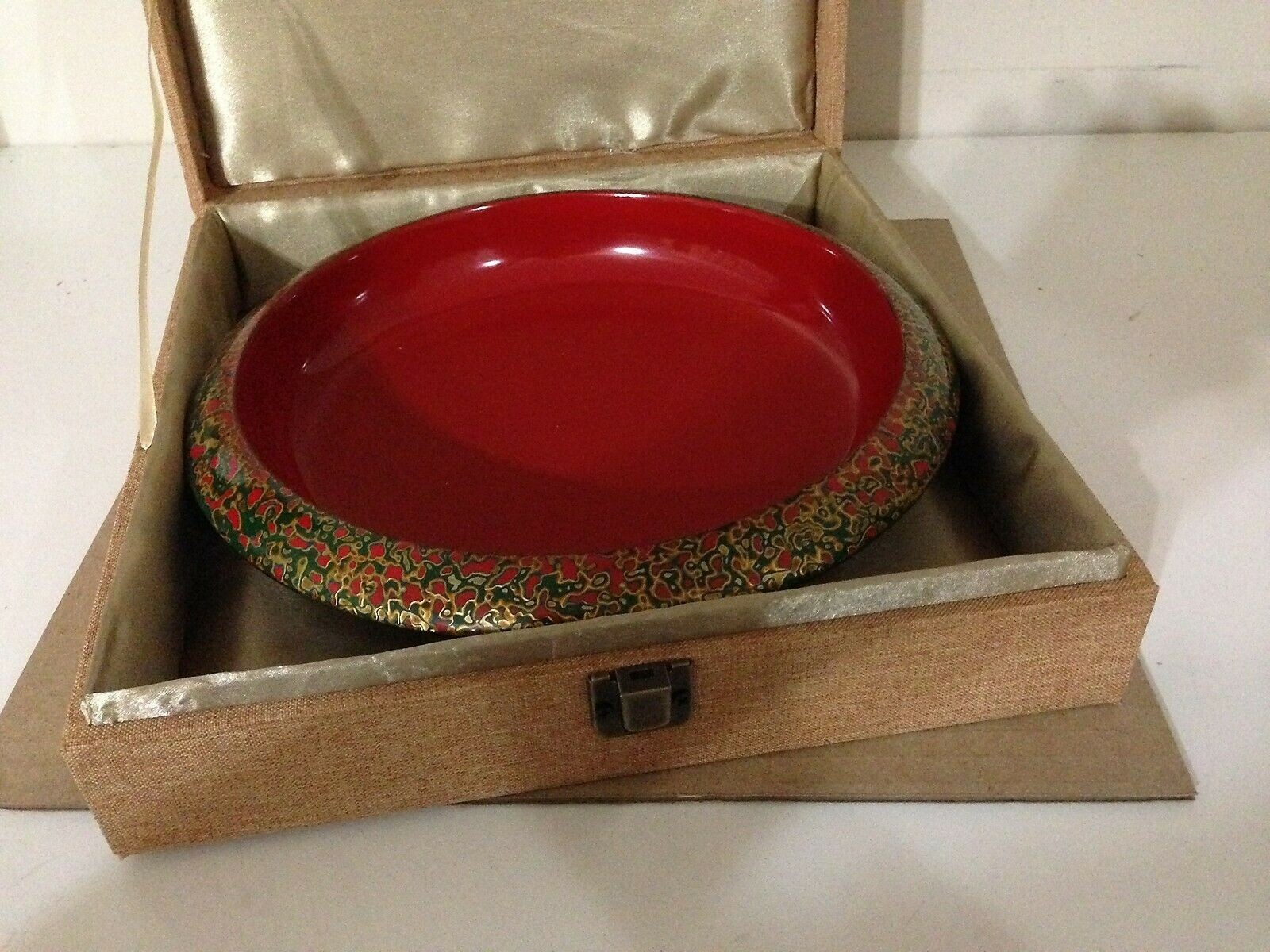 Fuzhou Minxin Lacquer Bowl From China In Display Box! 9.5″ inches across 2″ deep