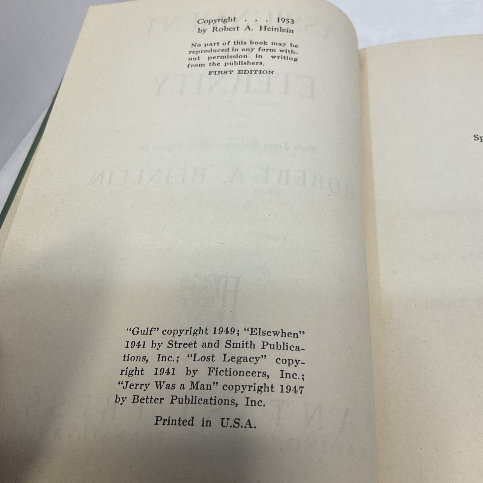 Assignment In Eternity by Robert Heinlein, 1st Edition, 1st Printing, HC