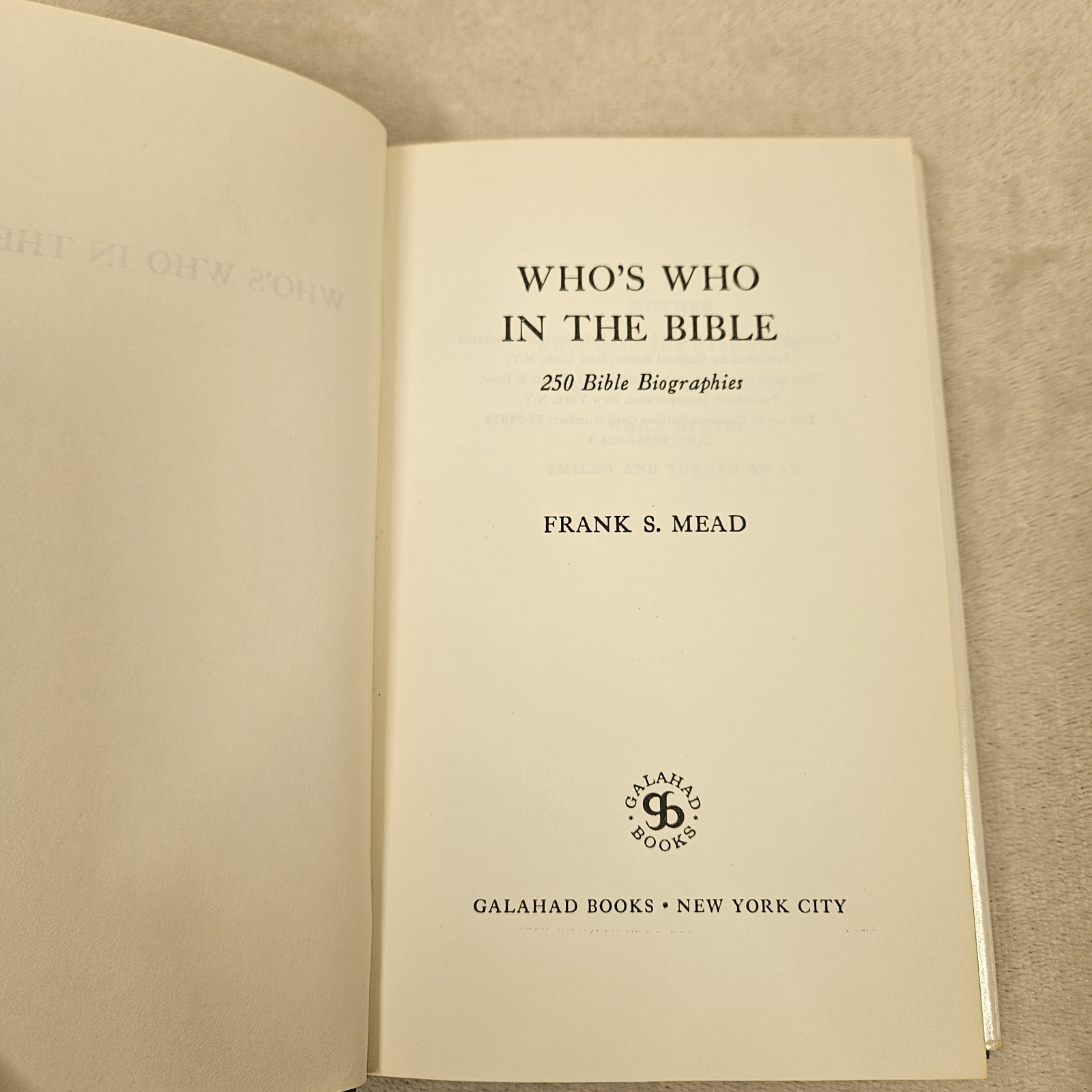 Who’s Who In The Bible Frank S. Mead Galahad Books 1934 Reprint Hardcover