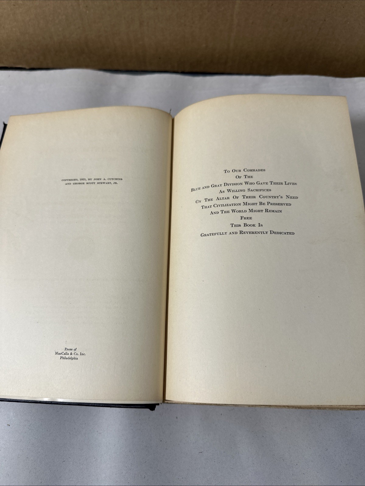 History Twenty Ninth Division by Cutchins SIGNED Provenance Gen. Jo Lane Stern