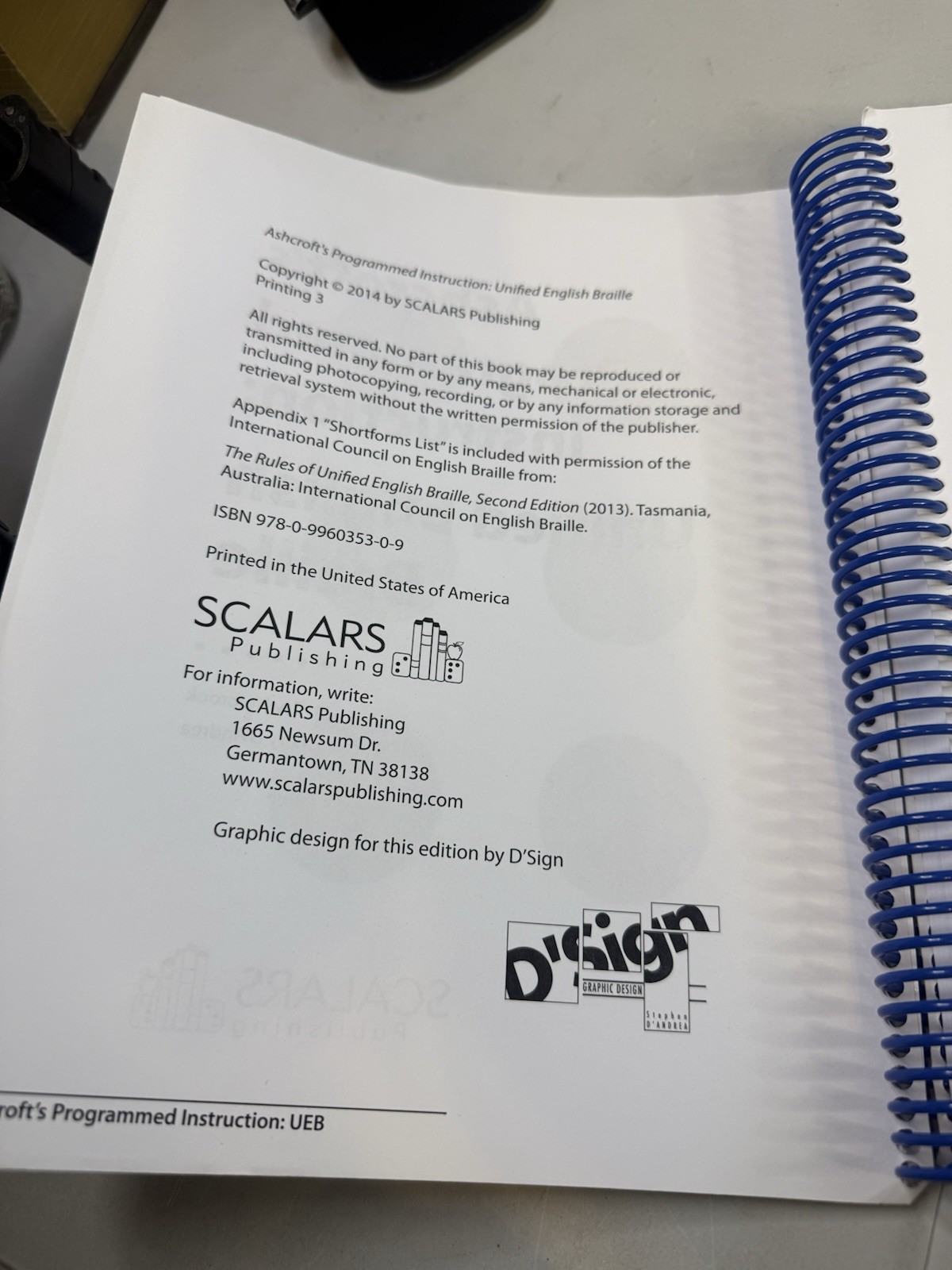 Ashcroft’s Programmed Instruction: Unified English Braille- Updated And Revised