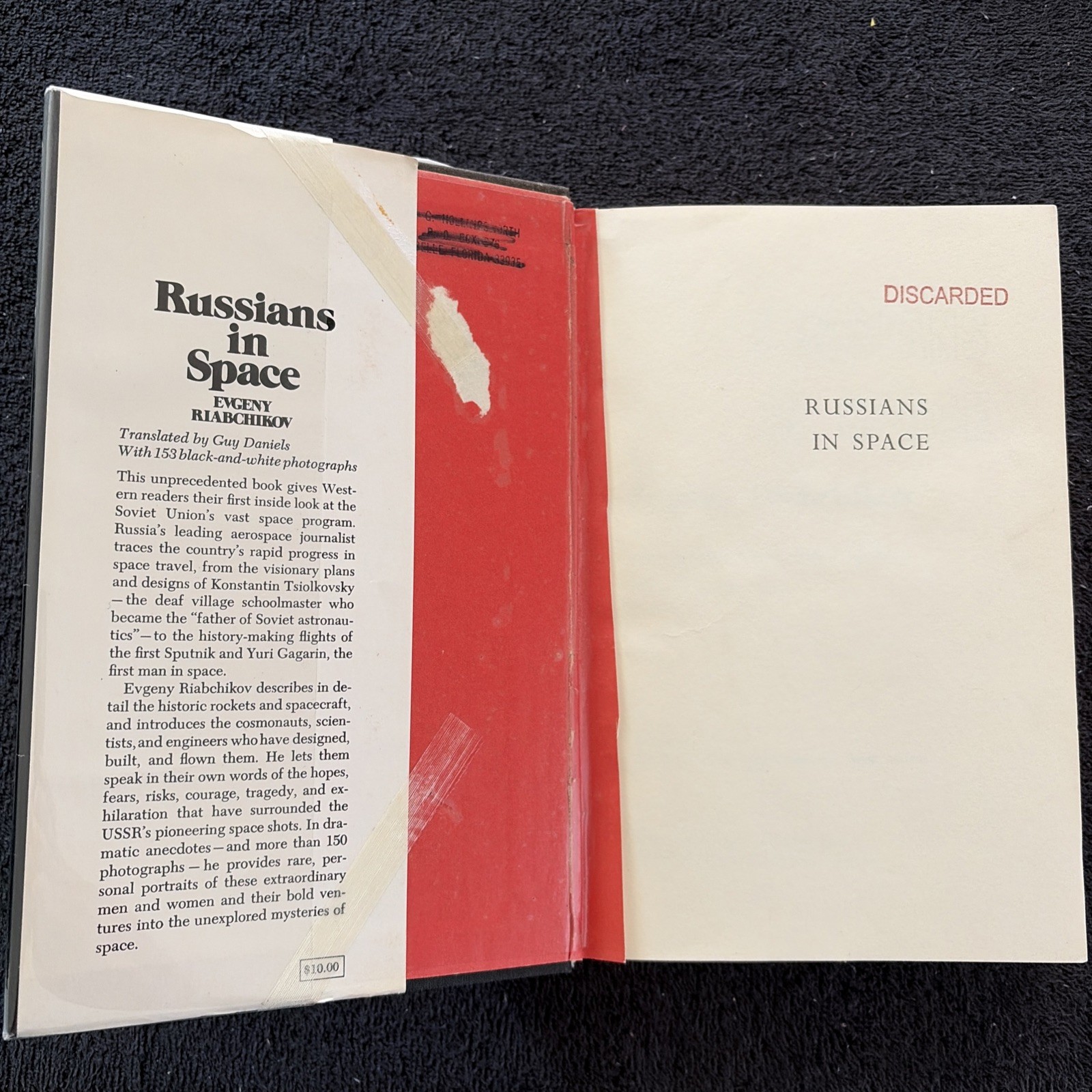 Russians in Space By Evgeny Riabchikov HC Dust Cover Good Condition X Library ￼