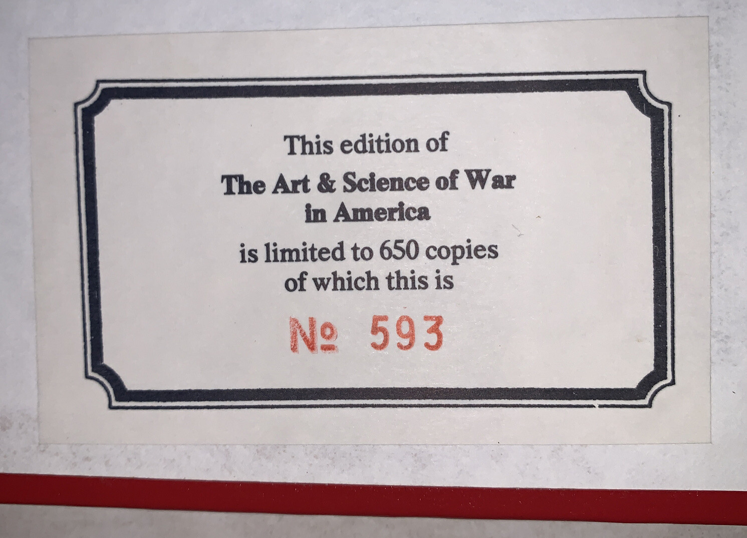 SIGNED, 1 of 650, ART & SCIENCE OF WAR IN AMERICA BIBLIOGRAPHY MILITARY IMPRINTS