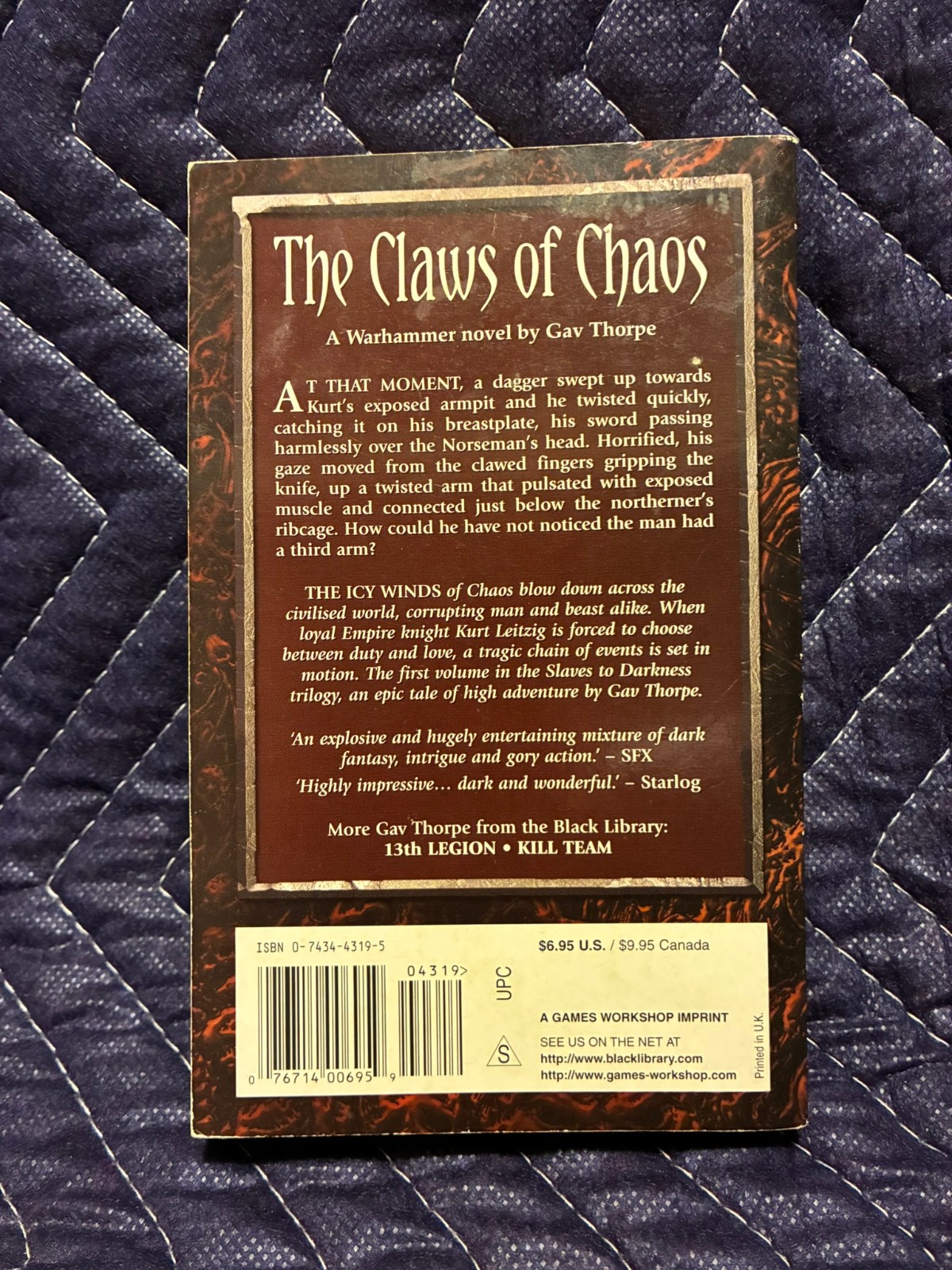 The Claws of Chaos – Gav Thorpe – Warhammer Fantasy Black Library Book