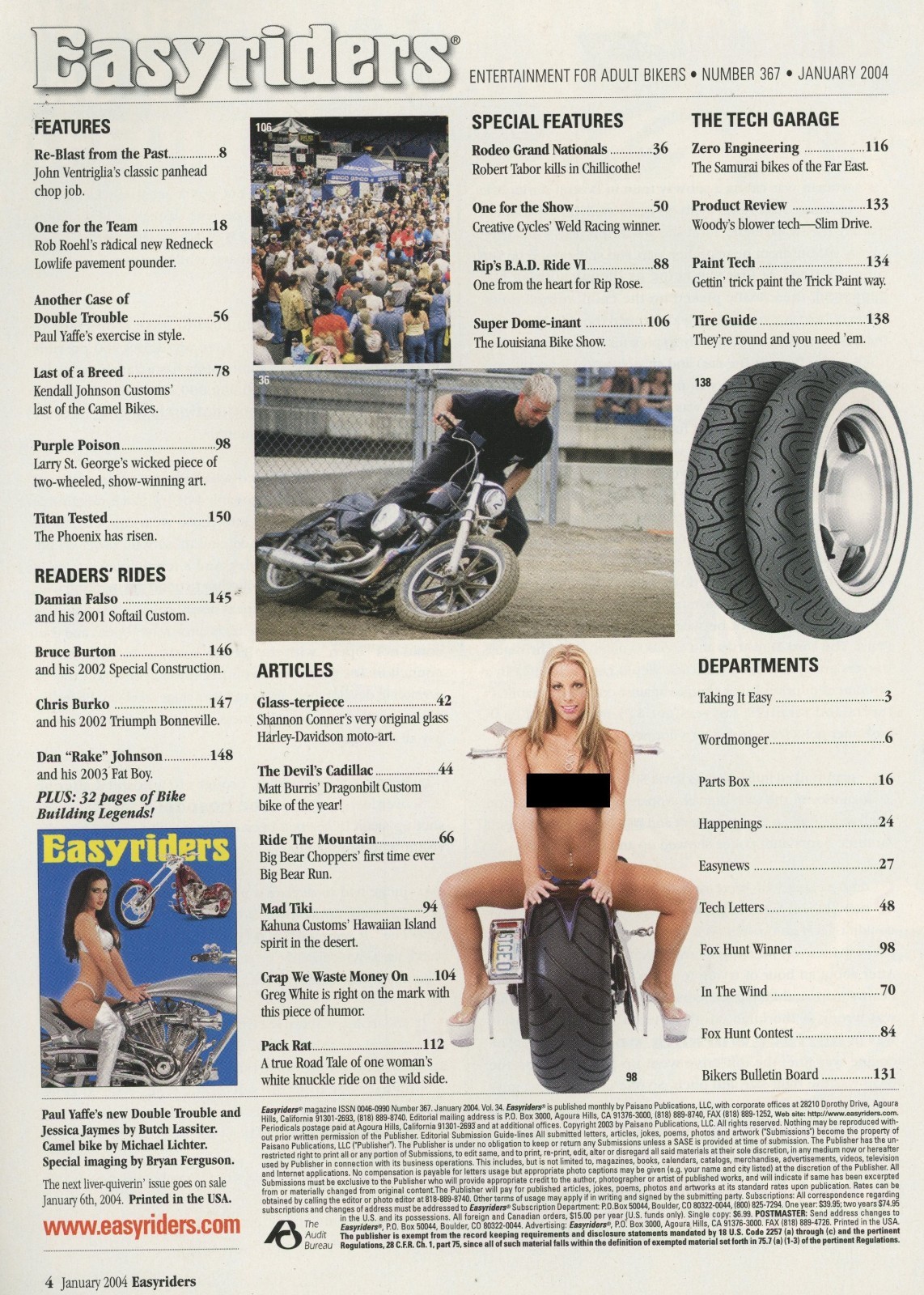 EASYRIDERS Magazine – January 2004 with Jessica Jaymes on the cover