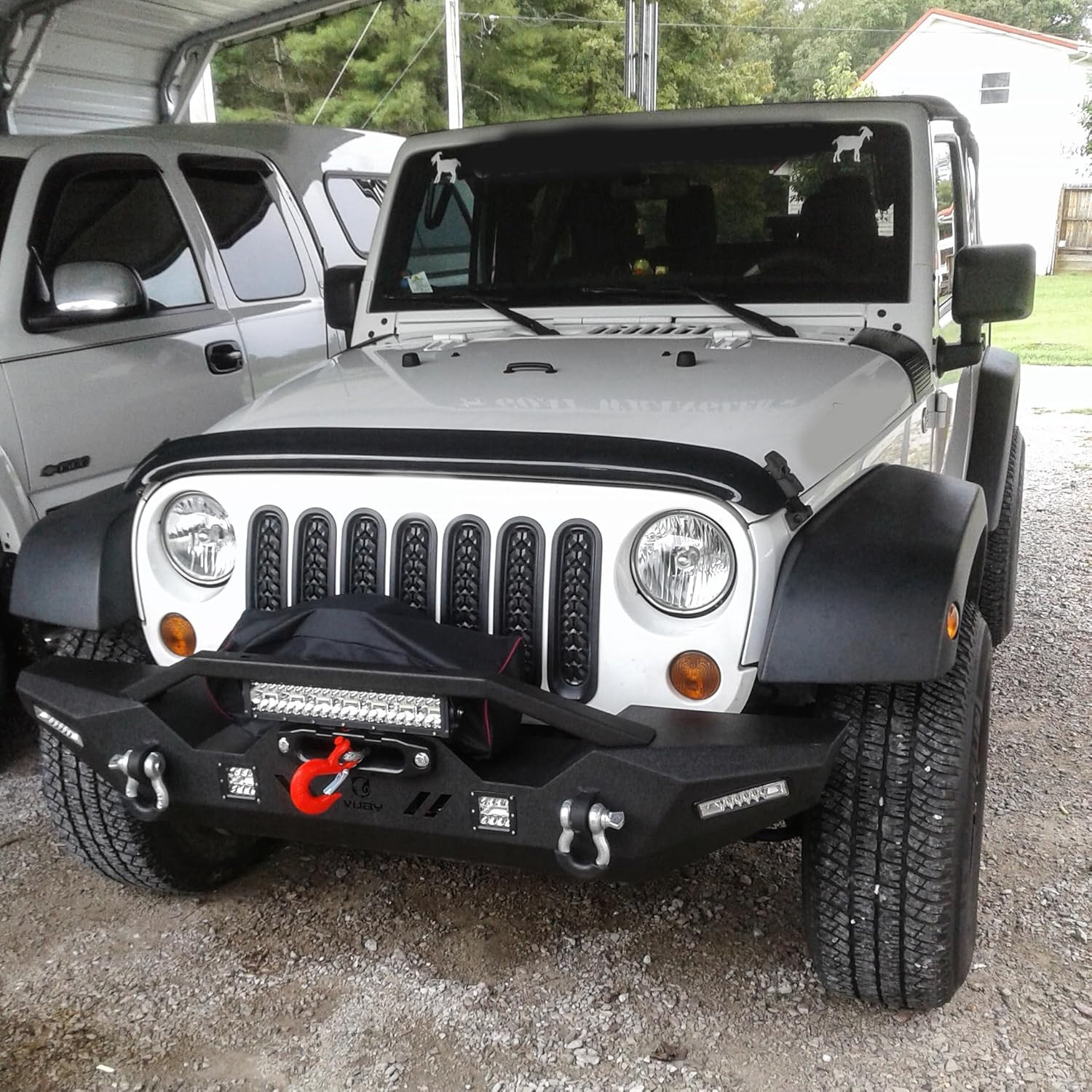 Compatible with 2007-2025 Wrangler JK/JL 2/4 Door Front Bumper Textured Black St