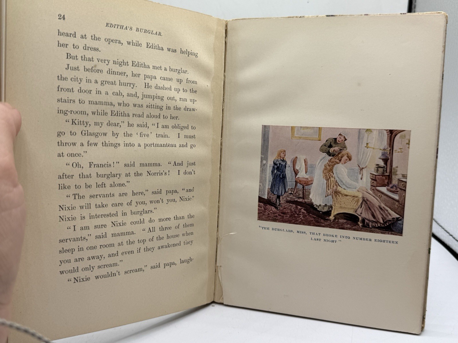 Antique 1899 Book by Frances Hodgson Burnett Editha’s Burglar Illustrated