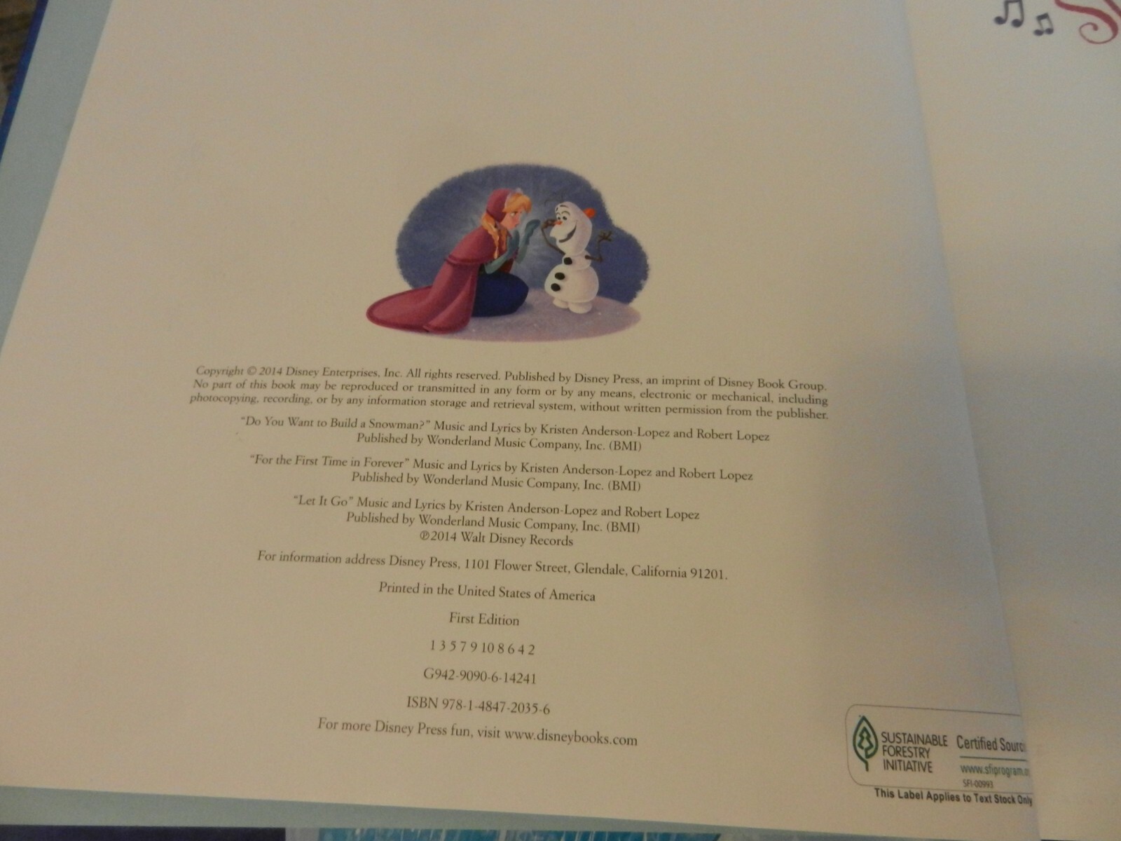 Frozen Sing-Along Storybook by Disney Book Group Staff and Lisa Ann Marsoli…