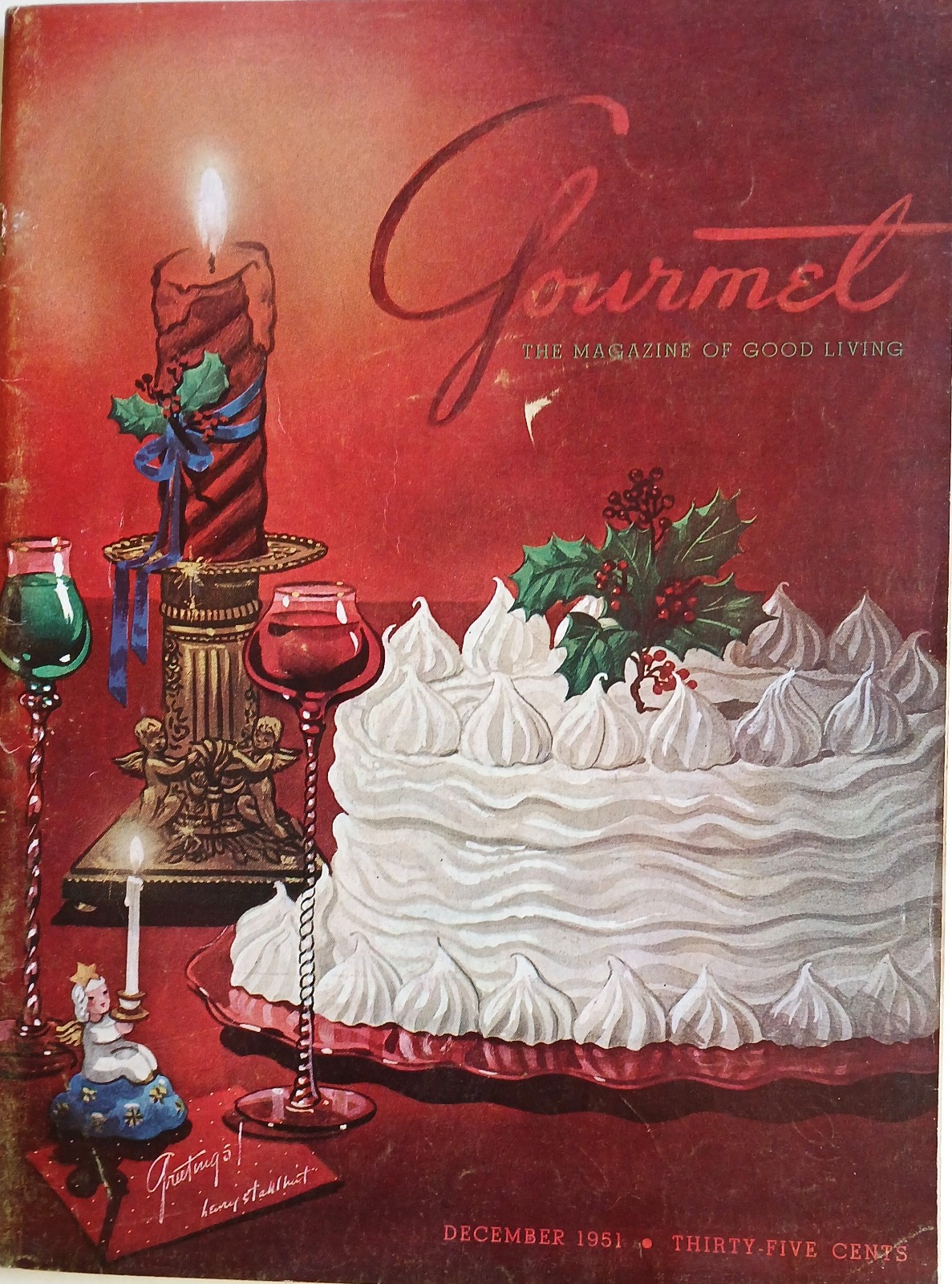 Gourmet Magazine 1951 11 issues incl Dec – full of Vintage liquor advertising