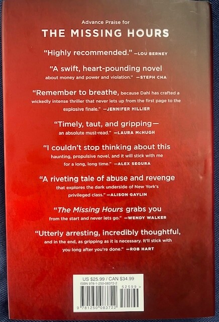 The Missing Hours, Thriller by Author Julia Dahl, First Edition – NEW!