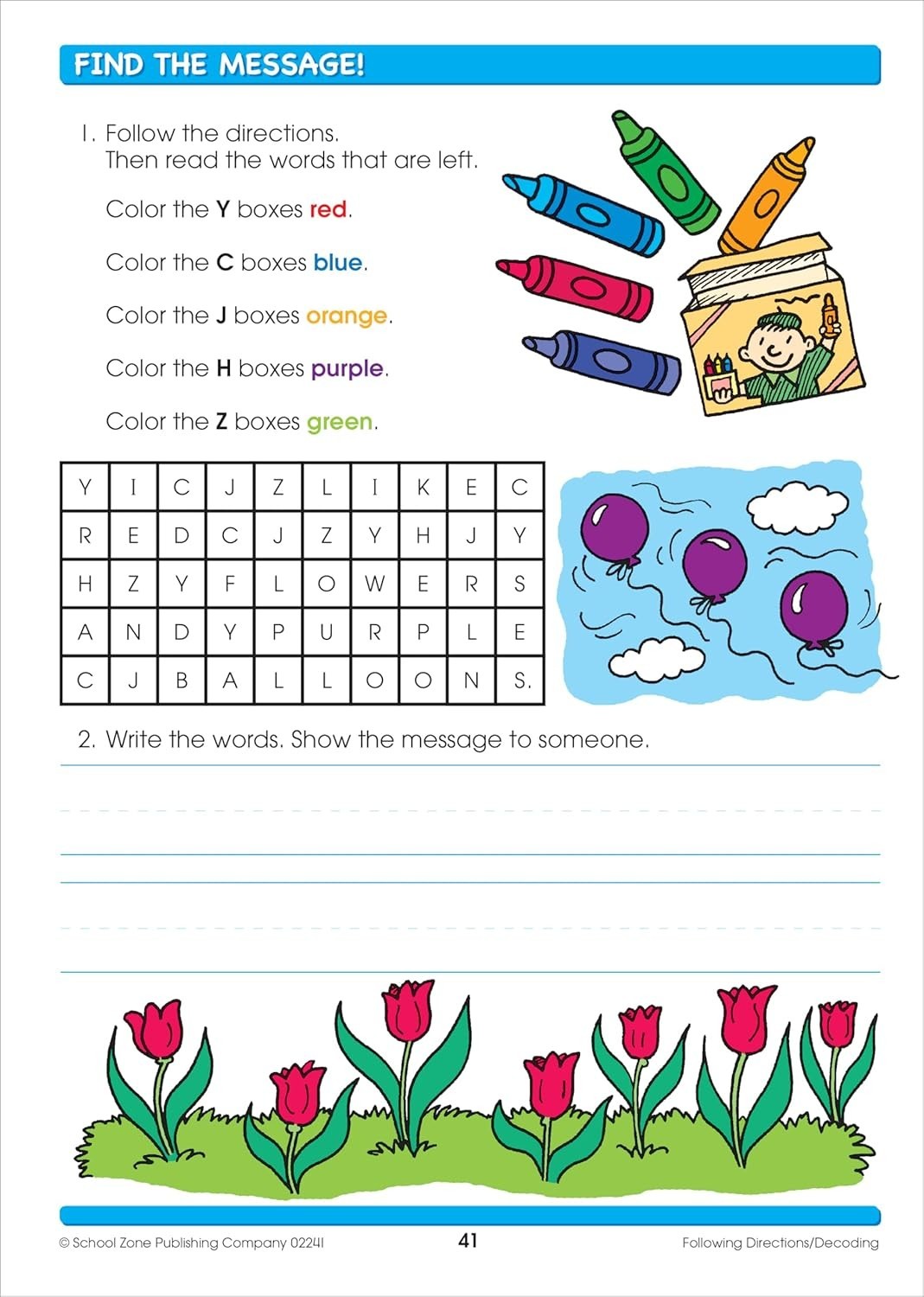 School Zone Reading Activities 1-2 Workbook: 64 Pages, 1St Grade, 2Nd Grade, Com