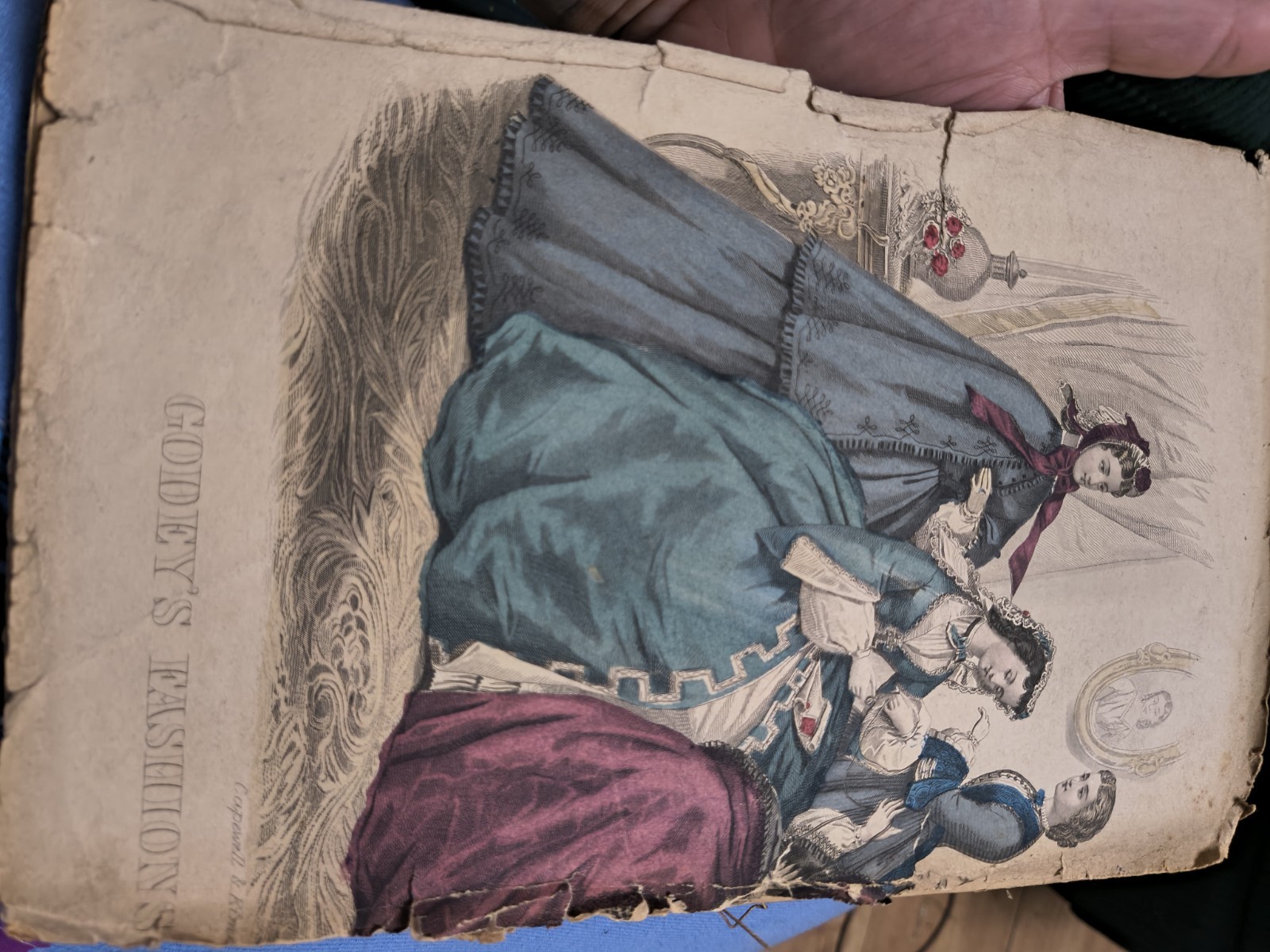 Godeys Lady Book 44 Pages 1 Page Tore Off 1862