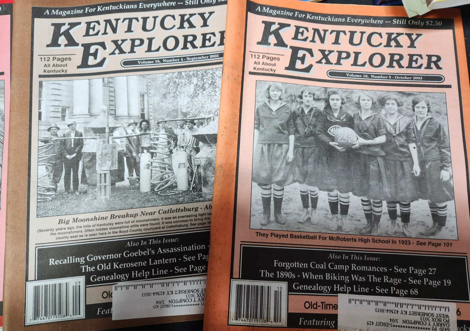 Kentucky Explorer Magazine 2003 – Lot of 9 Issues – Good preowned condition