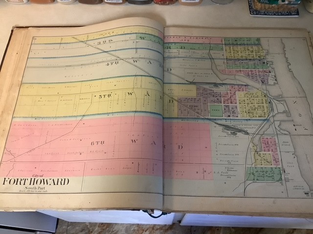 Wisconsin Atlas Plat Book Brown County 1889 History Color Maps Green Bay De Pere