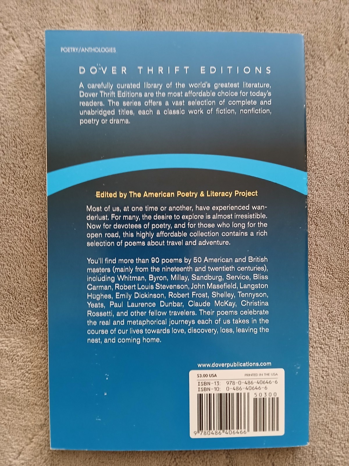 Songs for the Open Road (Dover Thrift Edition) Paul Negri 1999 VG Softcover
