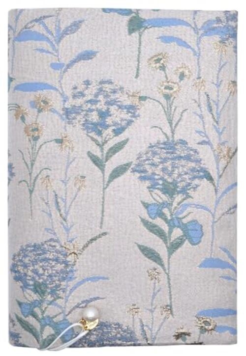 Handmade A5 Book Cover | Fixed Non-Stretch Fabric Sleeve 8.3in Dandelions Blue