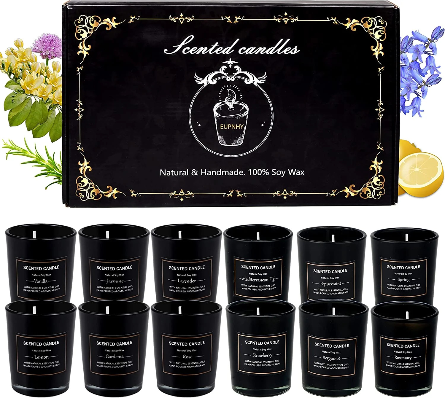 12 Pack Scented Candles Gift Set 2.5oz Aromatherapy Candle Soy