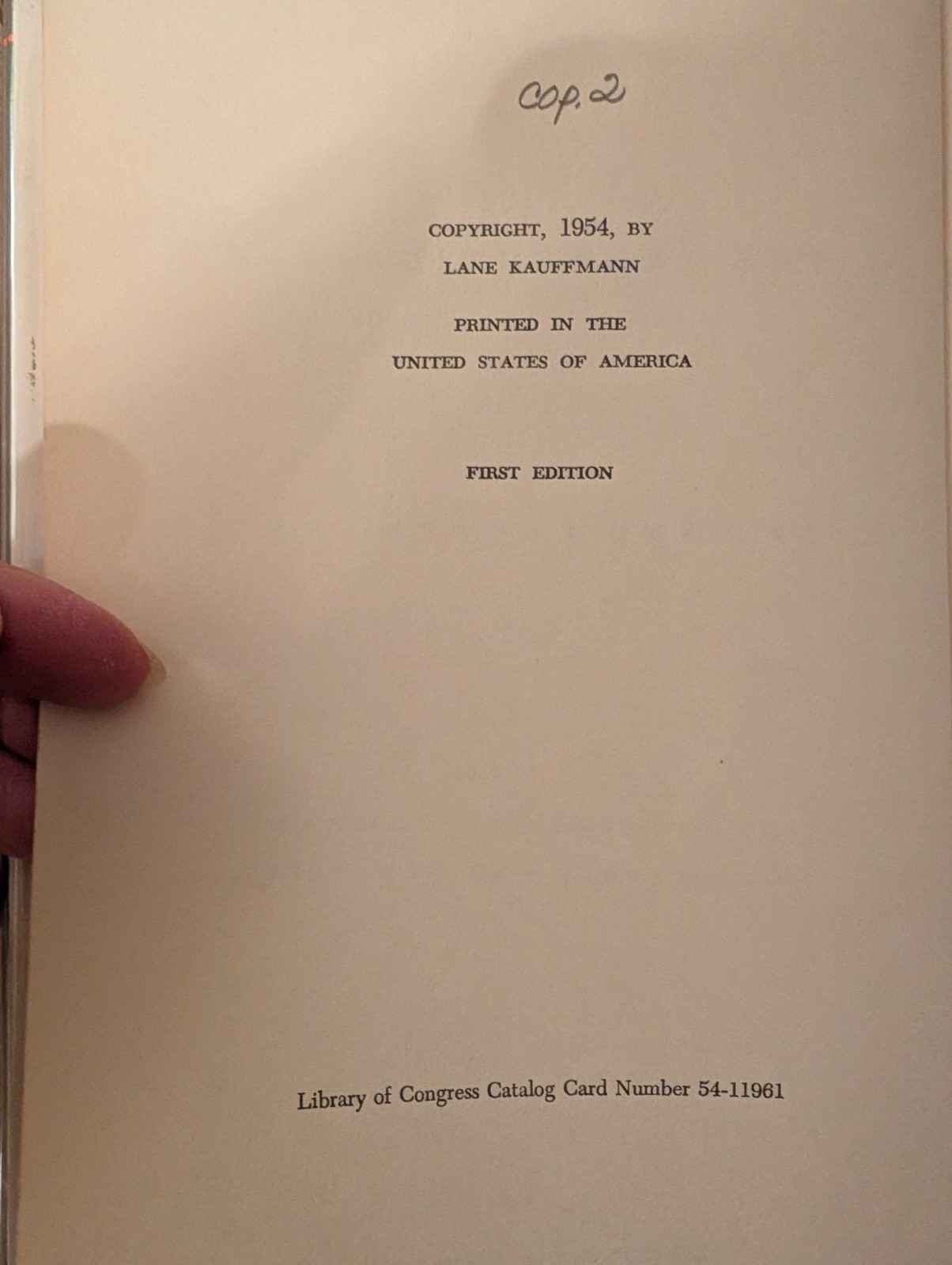 1954 The Perfectionist By Lane Kauffmann First Edition Hardcover Dust Jacket
