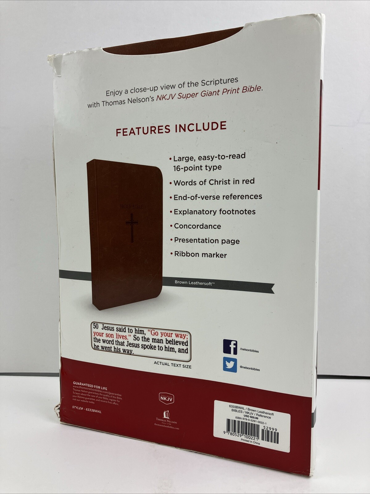 NKJV Super Giant Print Reference Bible, Brown Bonded Leather