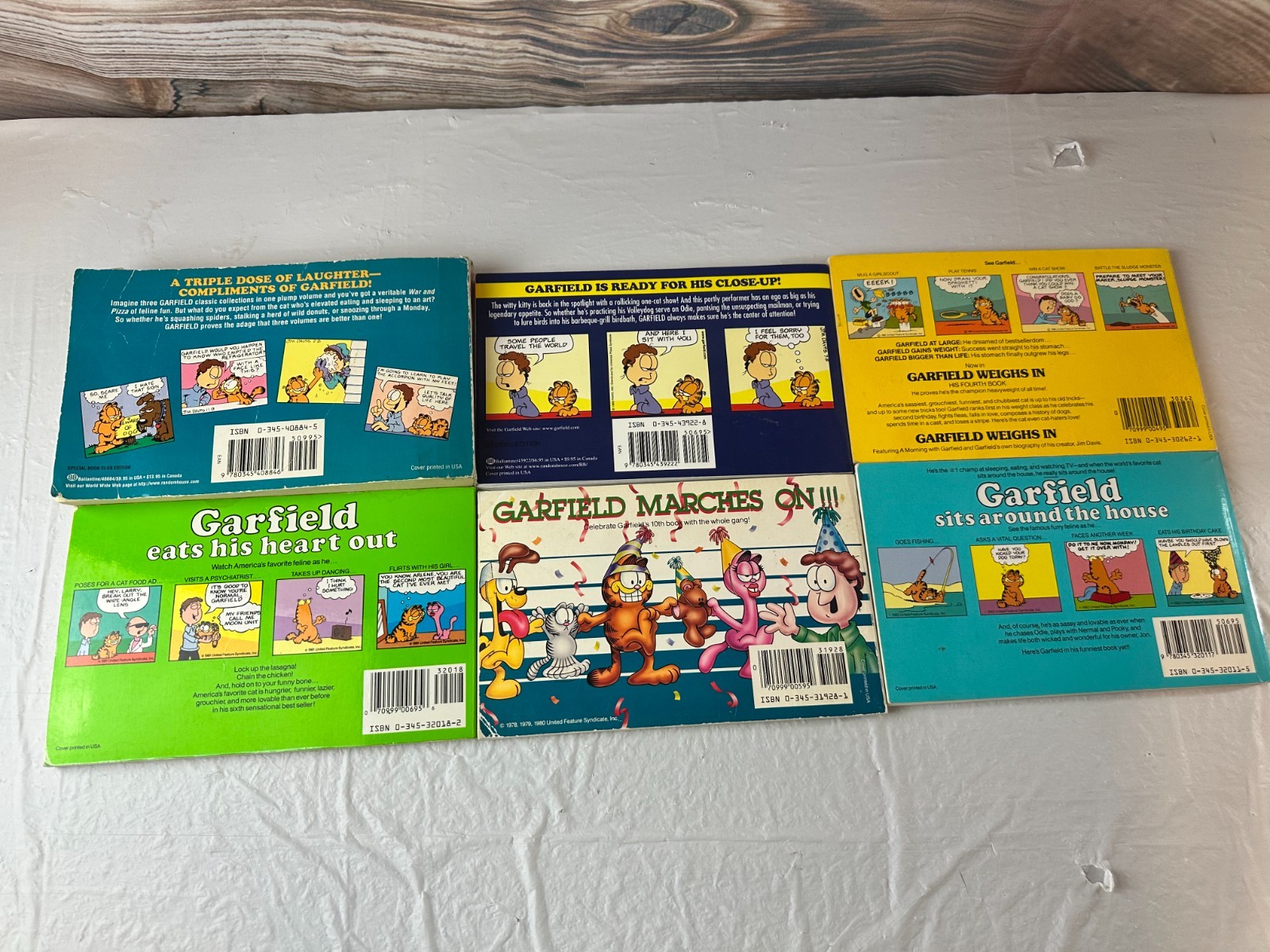 Vtg 1980s Garfield Universe Comic Strip Books Lot of 6 Paperback by Jim Davis