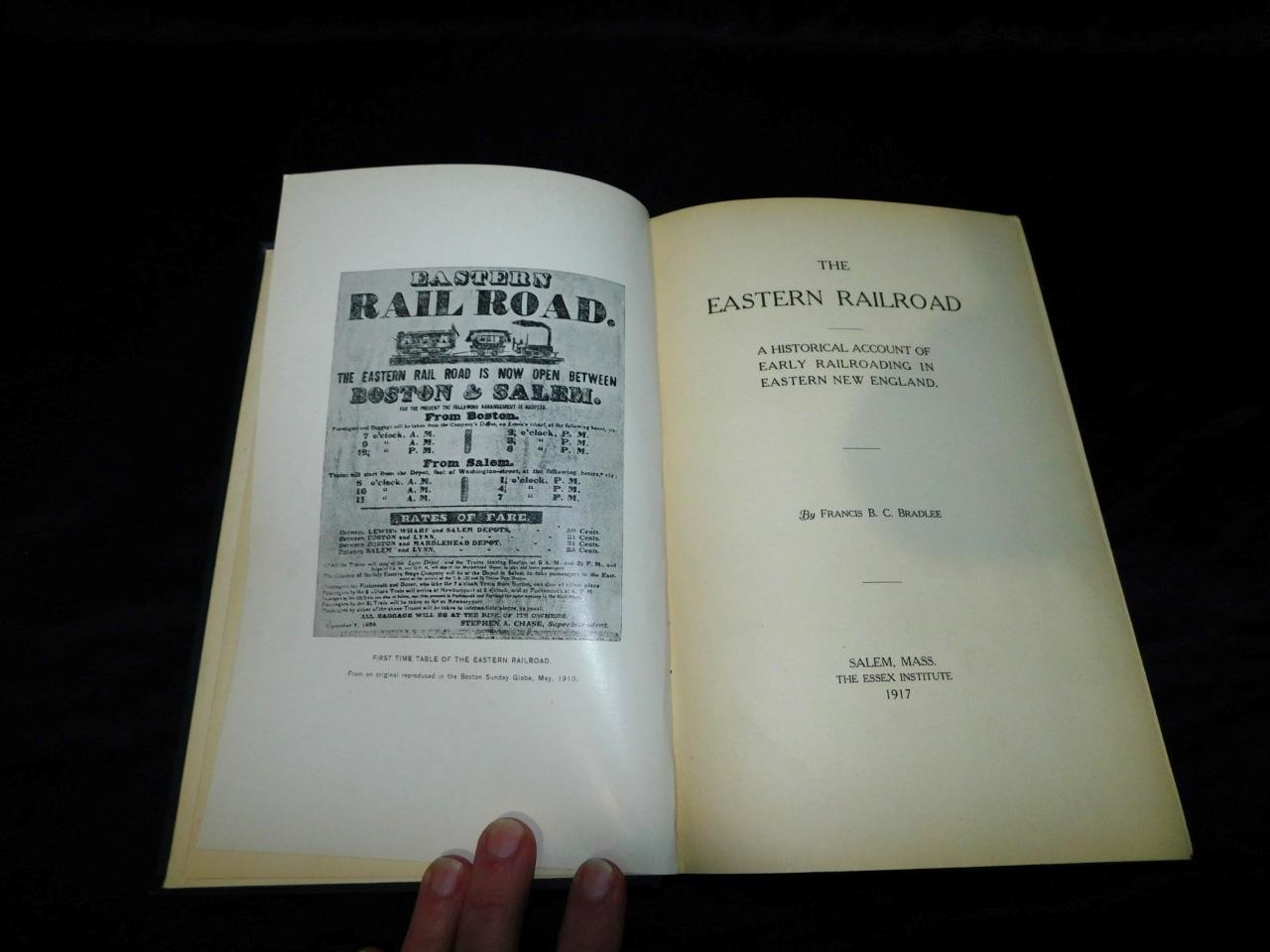 1917 Eastern Railroad History New England Francis Bradlee Boston Salem MA SIGNED