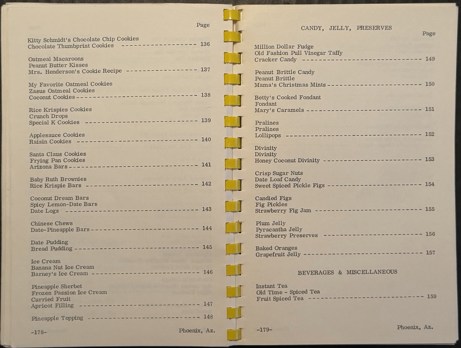1978 PHOENIX, AZ, CENTRAL BAPTIST CHURCH COOKBOOK 182 PAGES VINTAGE