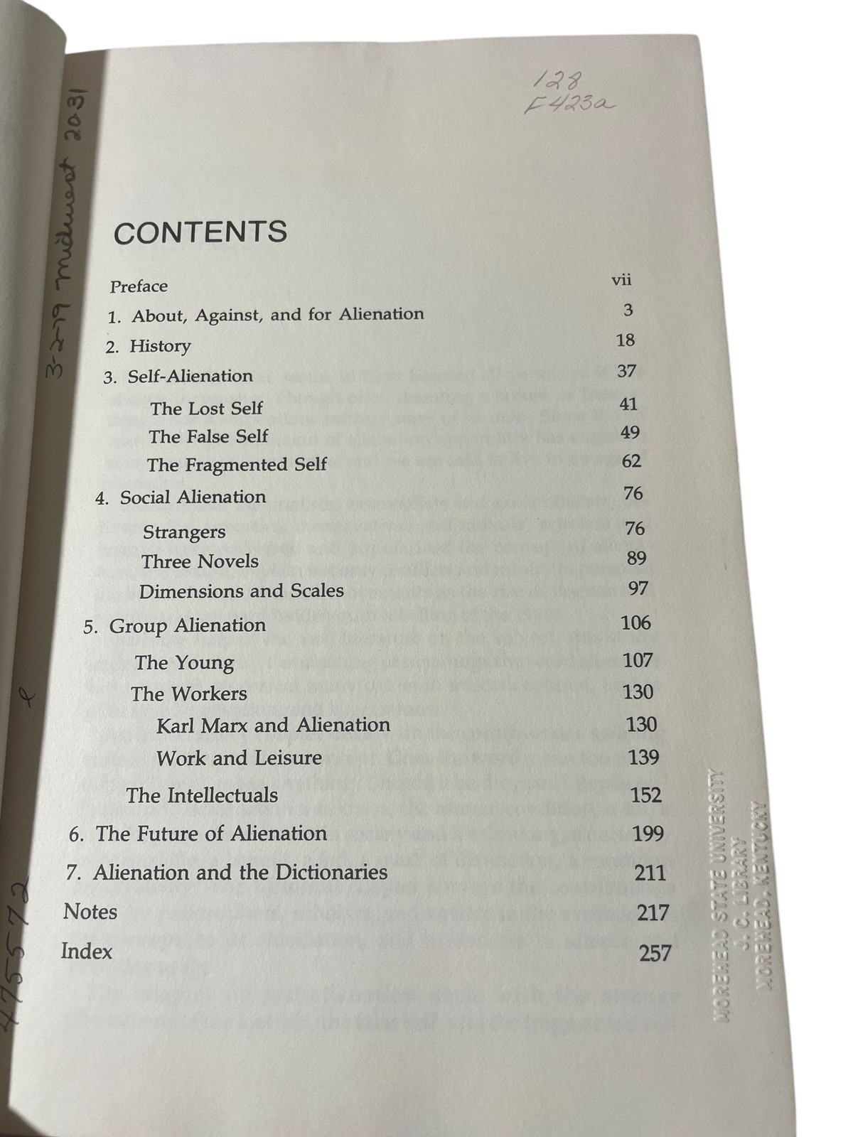 Alienation From The Past To the Future By Ignace Feuerlight 1978 Hardcover