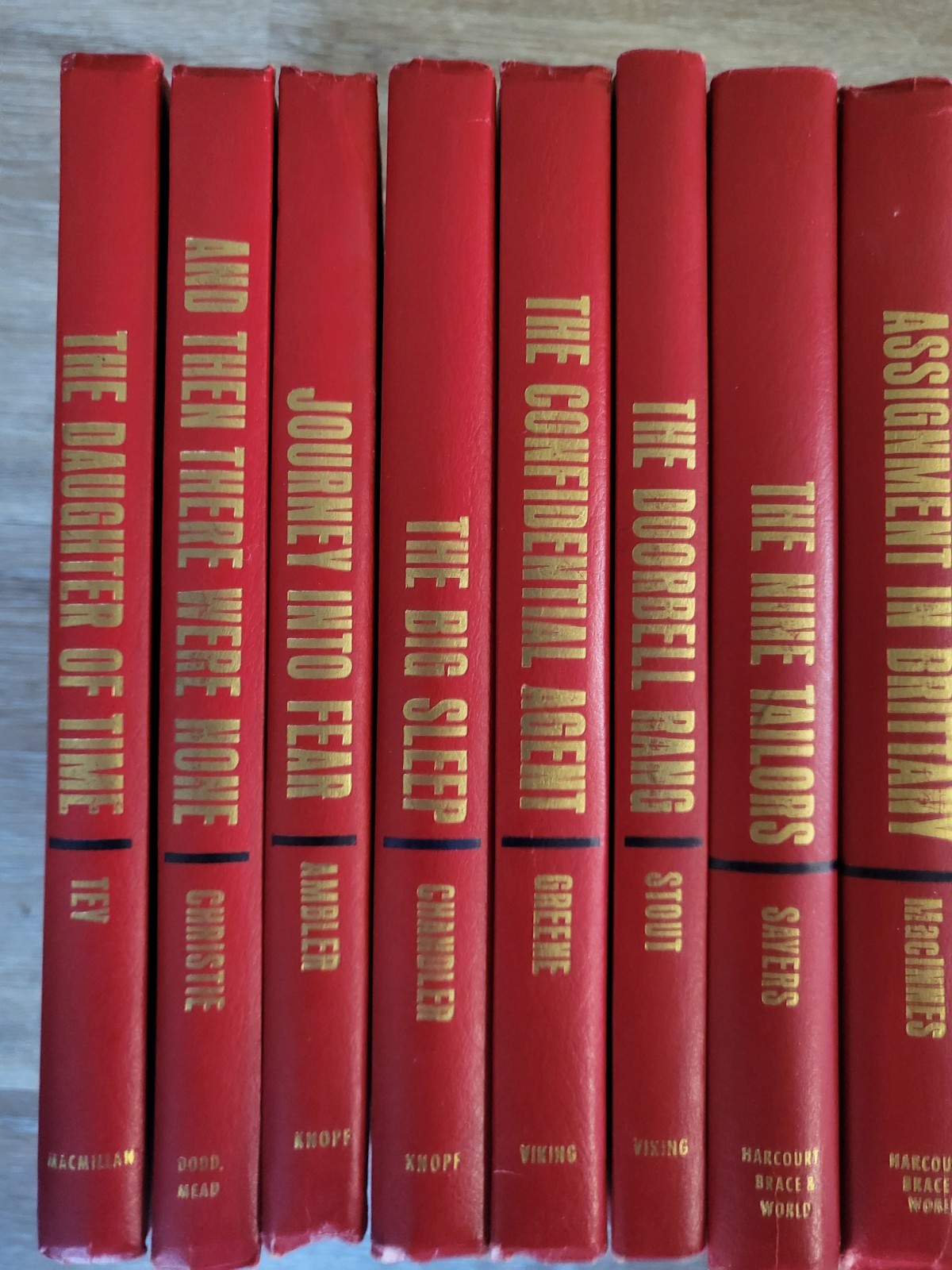 VTG Mystery Classics Hardcover Book Lot Maltese Falcon Big Sleep Agatha Christie