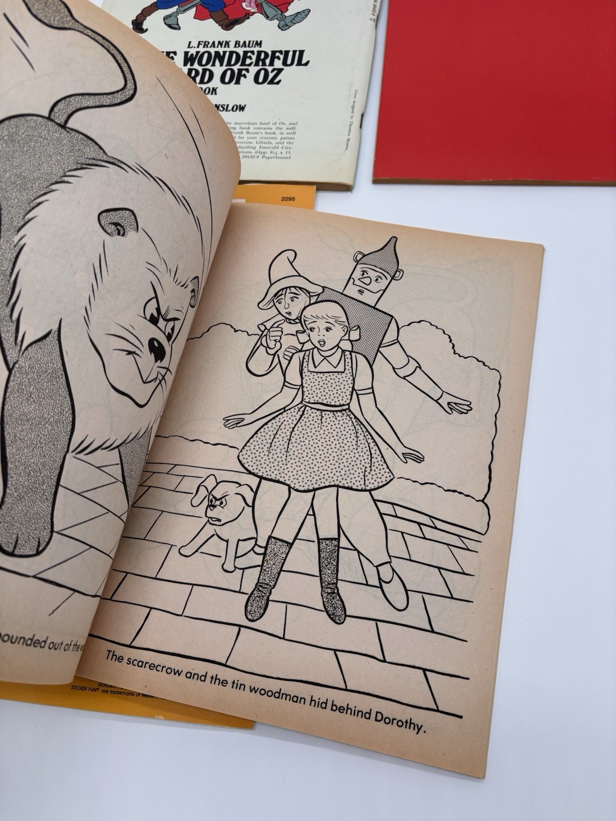 Vintage Wizard Of Oz Coloring Books & Sticker Book LOT of 4