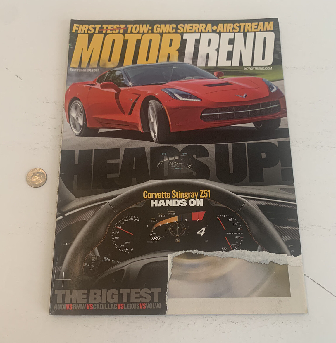 MotorTrend Magazine September 2013 Ripped Cover 138 Pages Corvette Stingray Z51