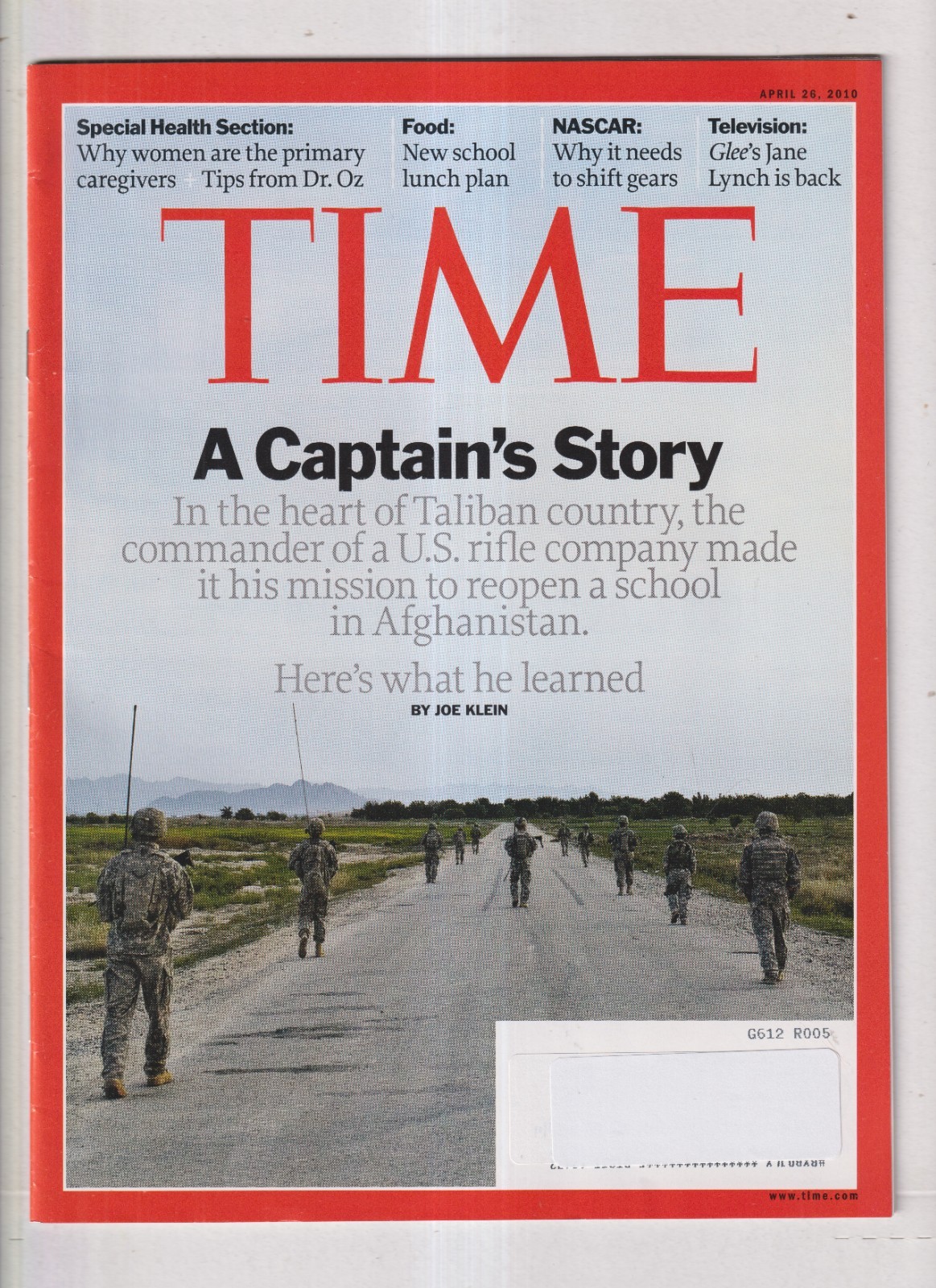 Time April 26, 2010 A Captain’s Story, Tips from Dr. Oz, New School Lunch Plan,