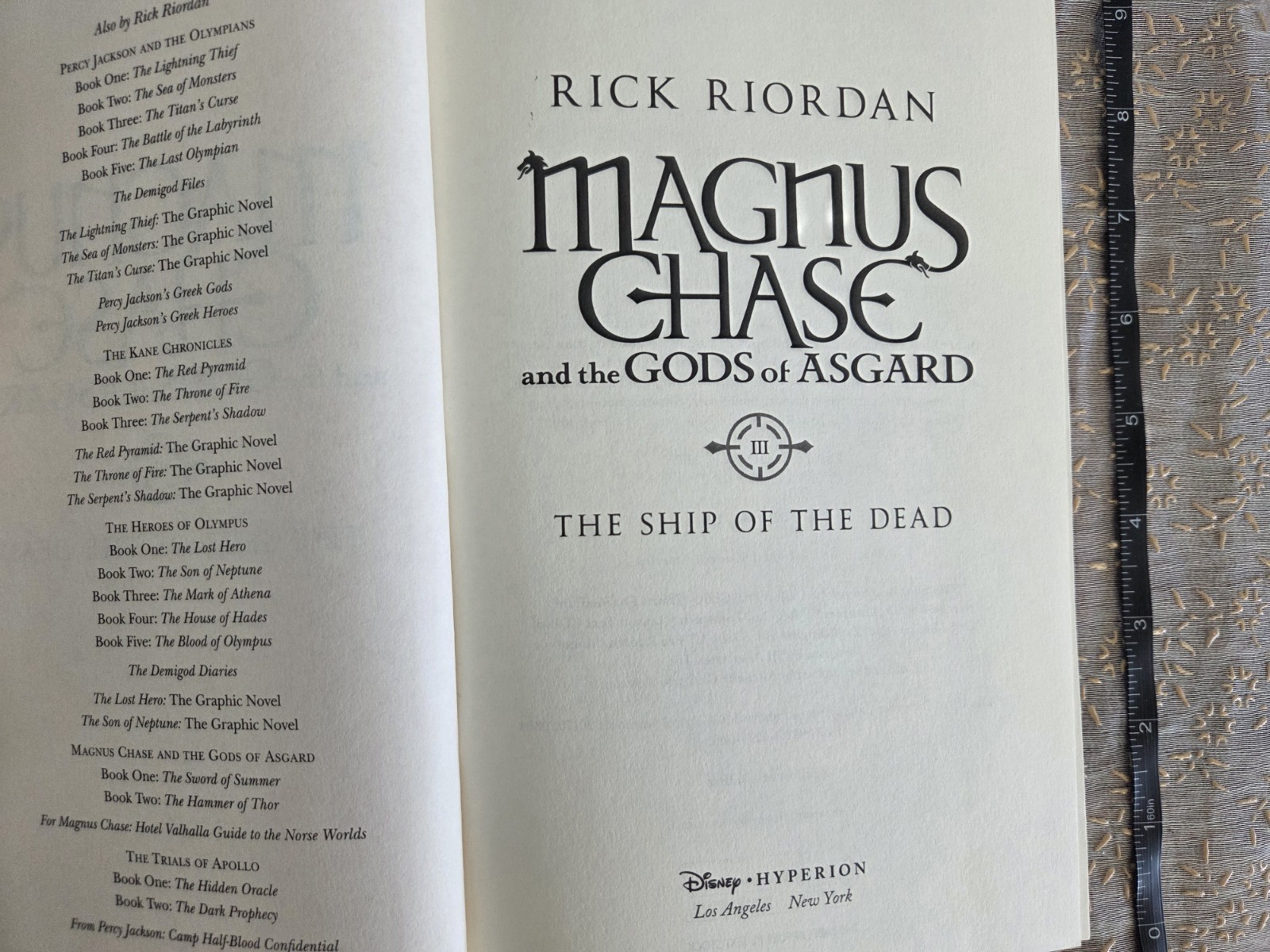 Rick Riordan Magnus Chase Gods of Asgard Bk 3 Ship of the Dead HC 2017 1st