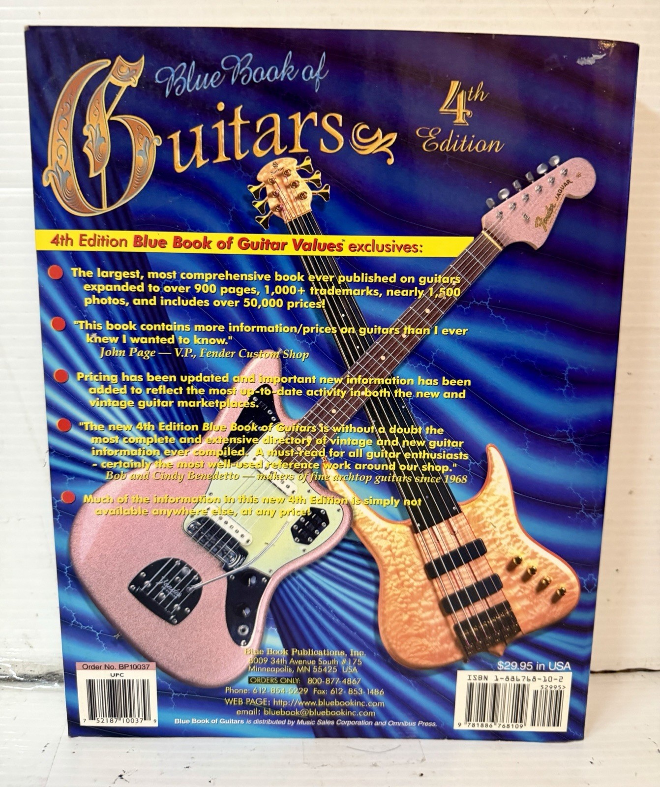Blue Book of Guitar Values 4th Ed. by S. P. Fjestad Fender Gibson Martin Gretsch