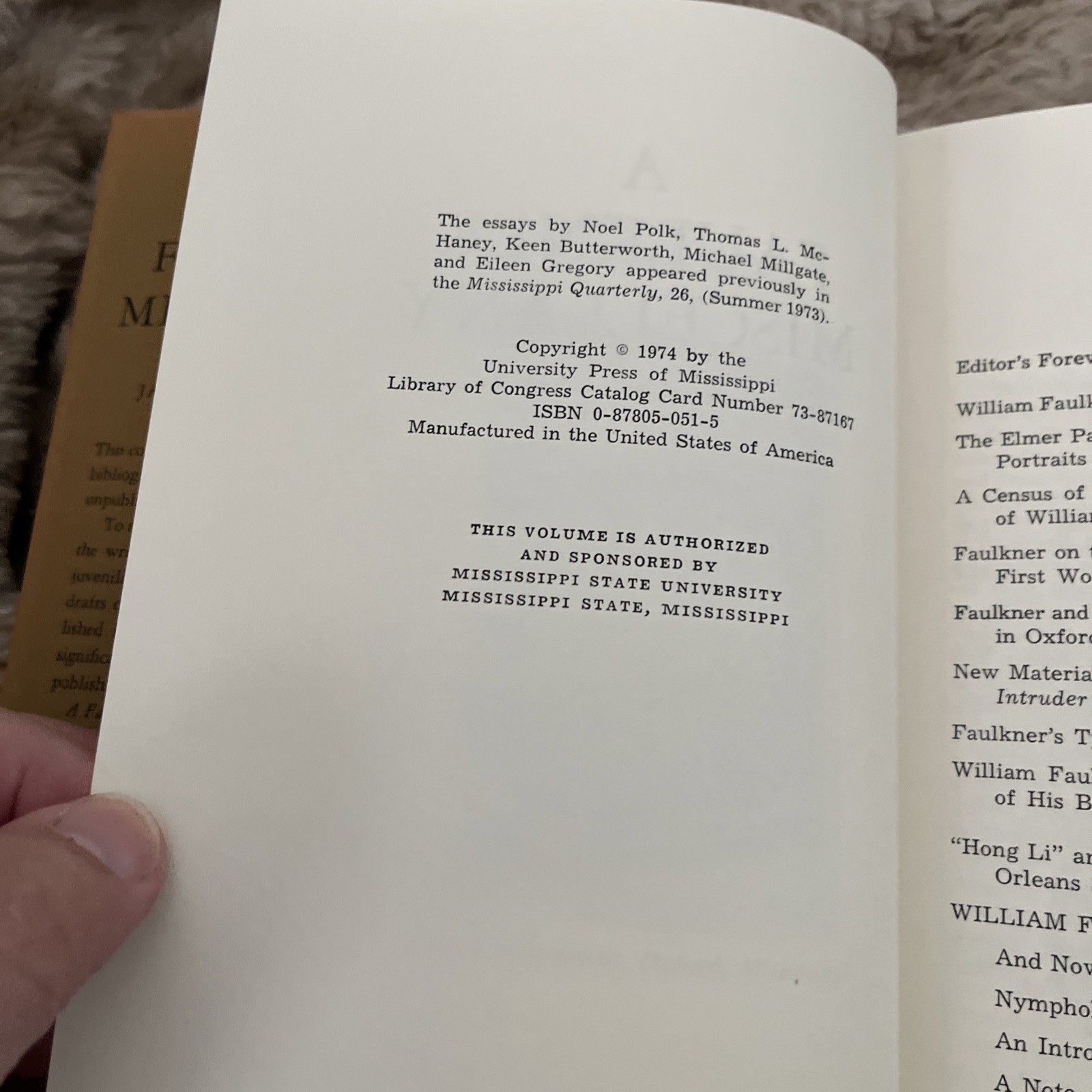A Faulkner Miscellany HB w/dj-1974-James B. Meriwether-166 pages