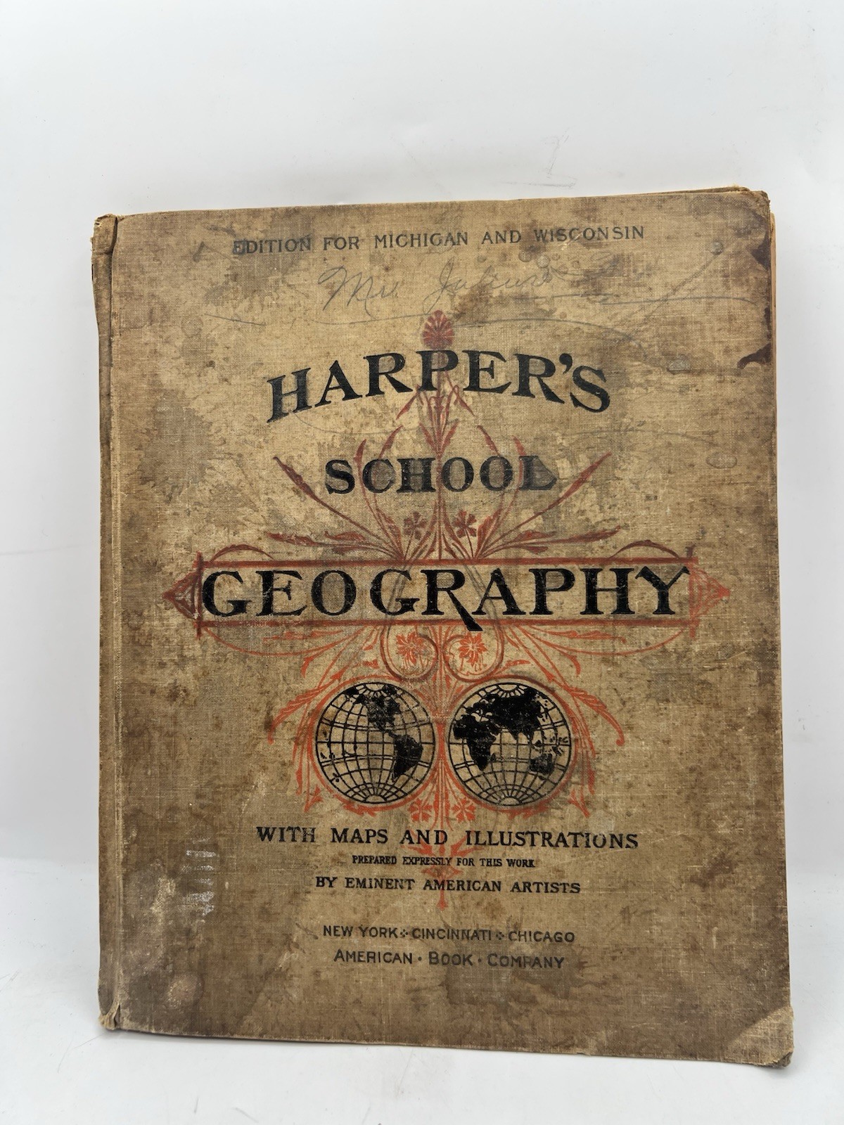 Lot 5 Antique Geography School Textbooks Harper’s Frye Redway Hinman c1900