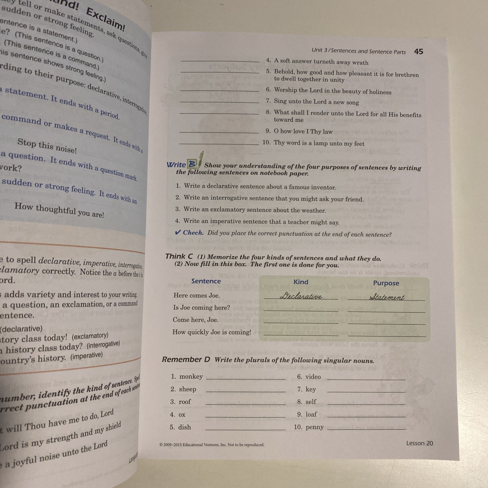 Abeka Language B Student Writing & Grammar Work-text Third Edition