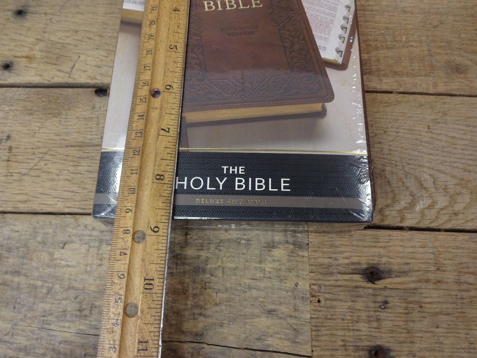 KJV Deluxe Gift Holy Bible Brown Faux Leather Thumb Indexed Red Letter Gilt NEW