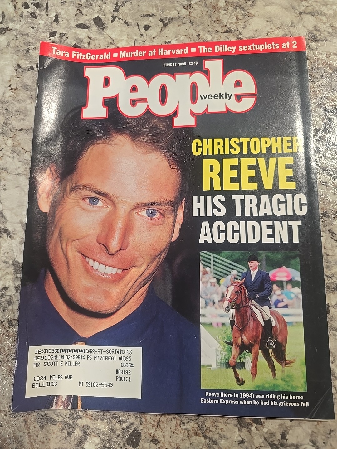 People Magazine June 12 1995 Christopher Reeve His Tragic Accident UNREAD LN
