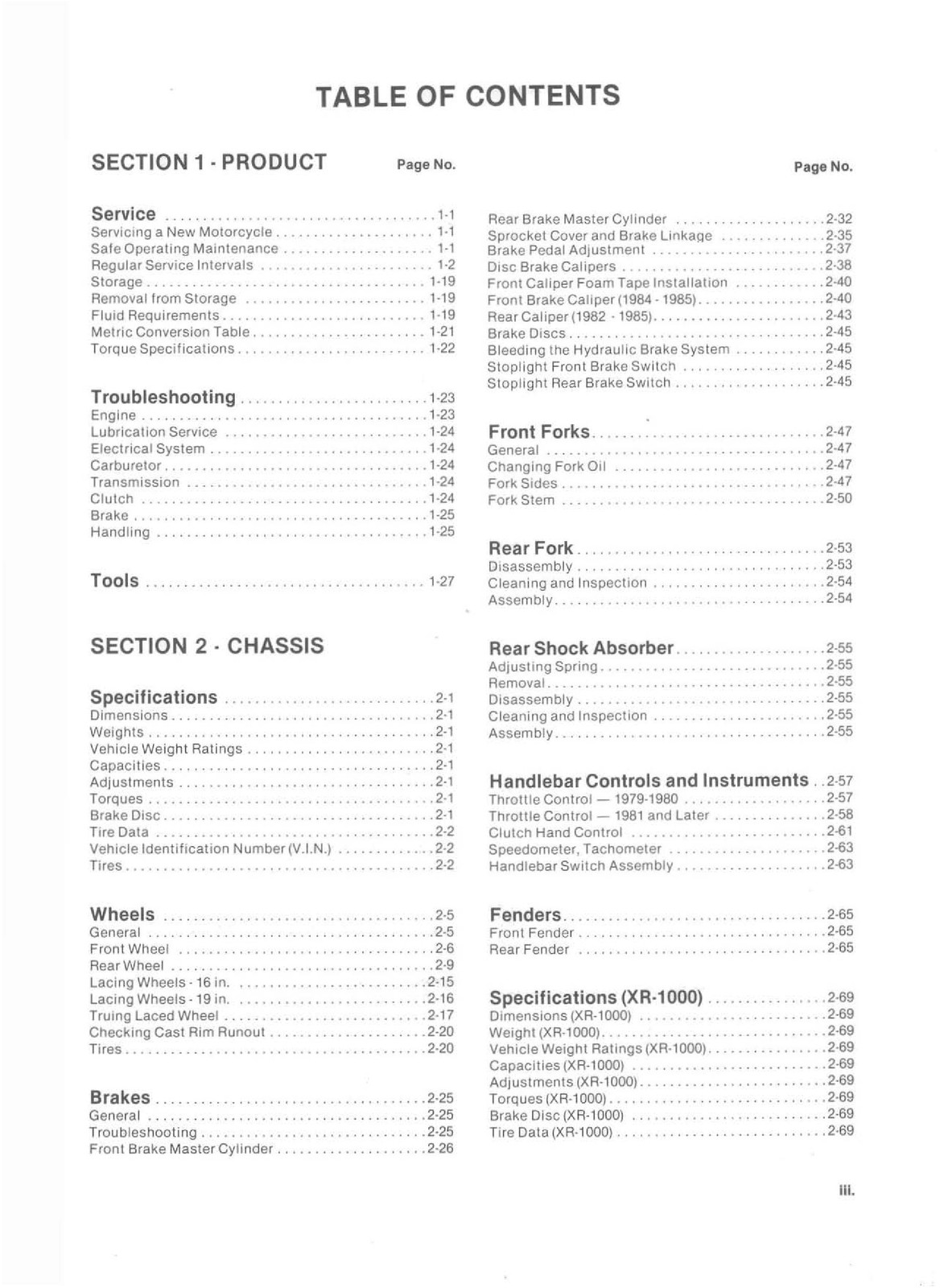 HARLEY-DAVIDSON XL XR Sportster 1000cc Service Manual 1979 To 1985, FOLDOUTS