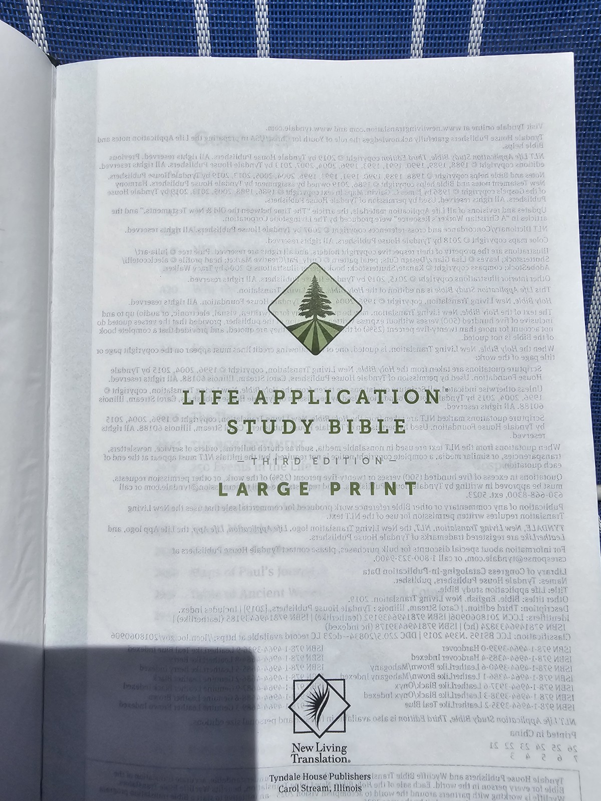 NLT Life Application Study Bible Third Edition Large Print Red Letter 14654