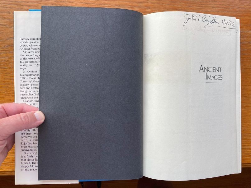 Ramsey Campbell Ancient Images 1st US HC ed Near Fine / Fine