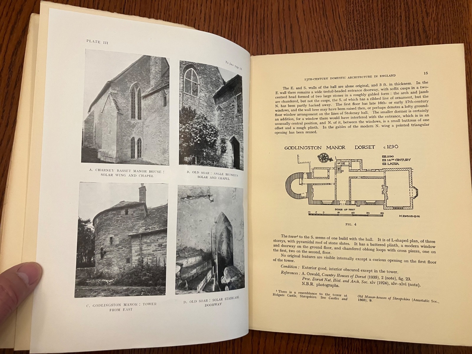 English Medieval House Archaeological Journal 1950 Margaret E. Wood Photo Plates