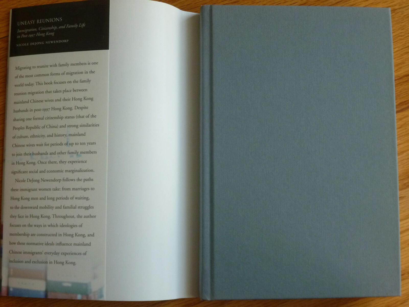 NEW Uneasy Reunions Life Post-1997 Hong Kong Newendorp 299-Pages + Dust Cover