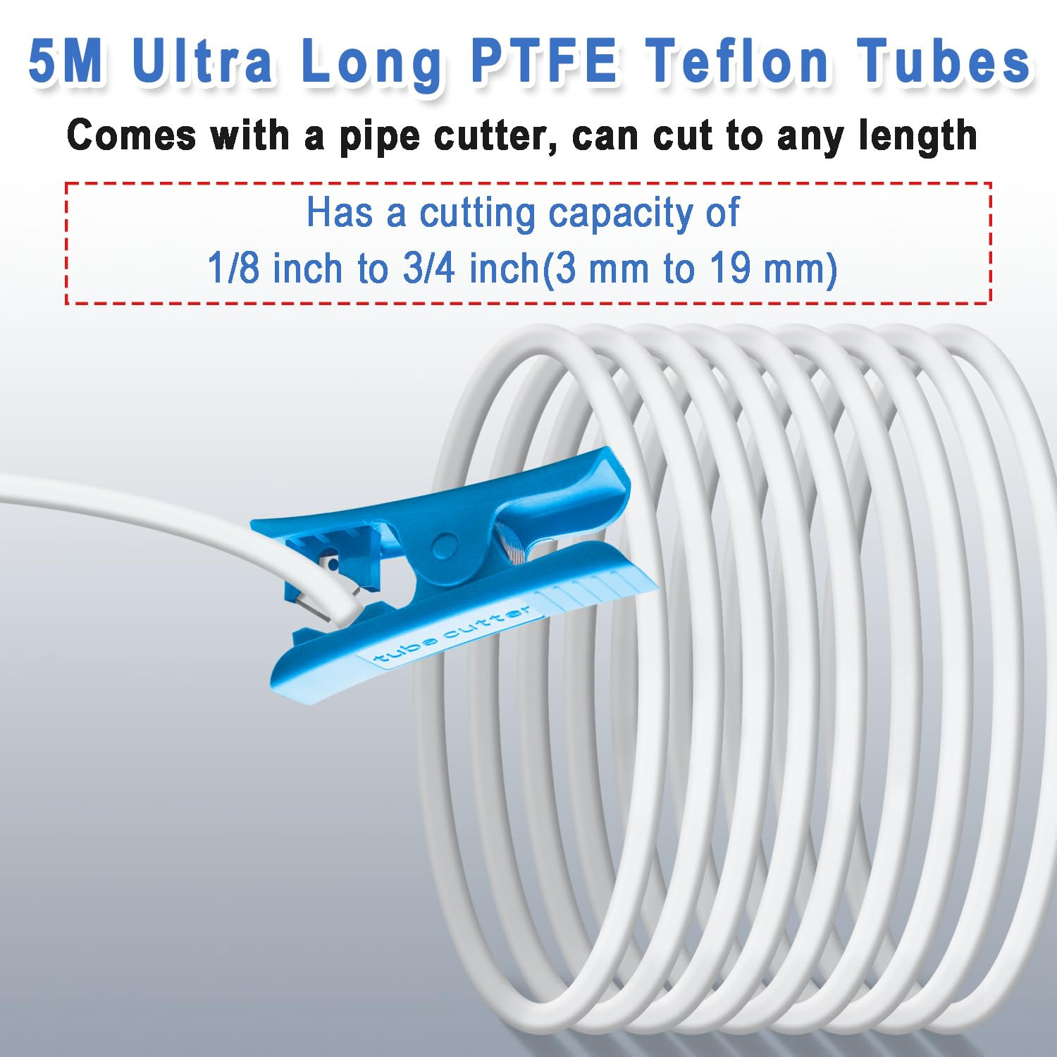16.4Ft(5M) PTFE Teflon Tube Kit,Id 2.5Mm OD 4Mm for 1.75Mm Filament, Fits Direct